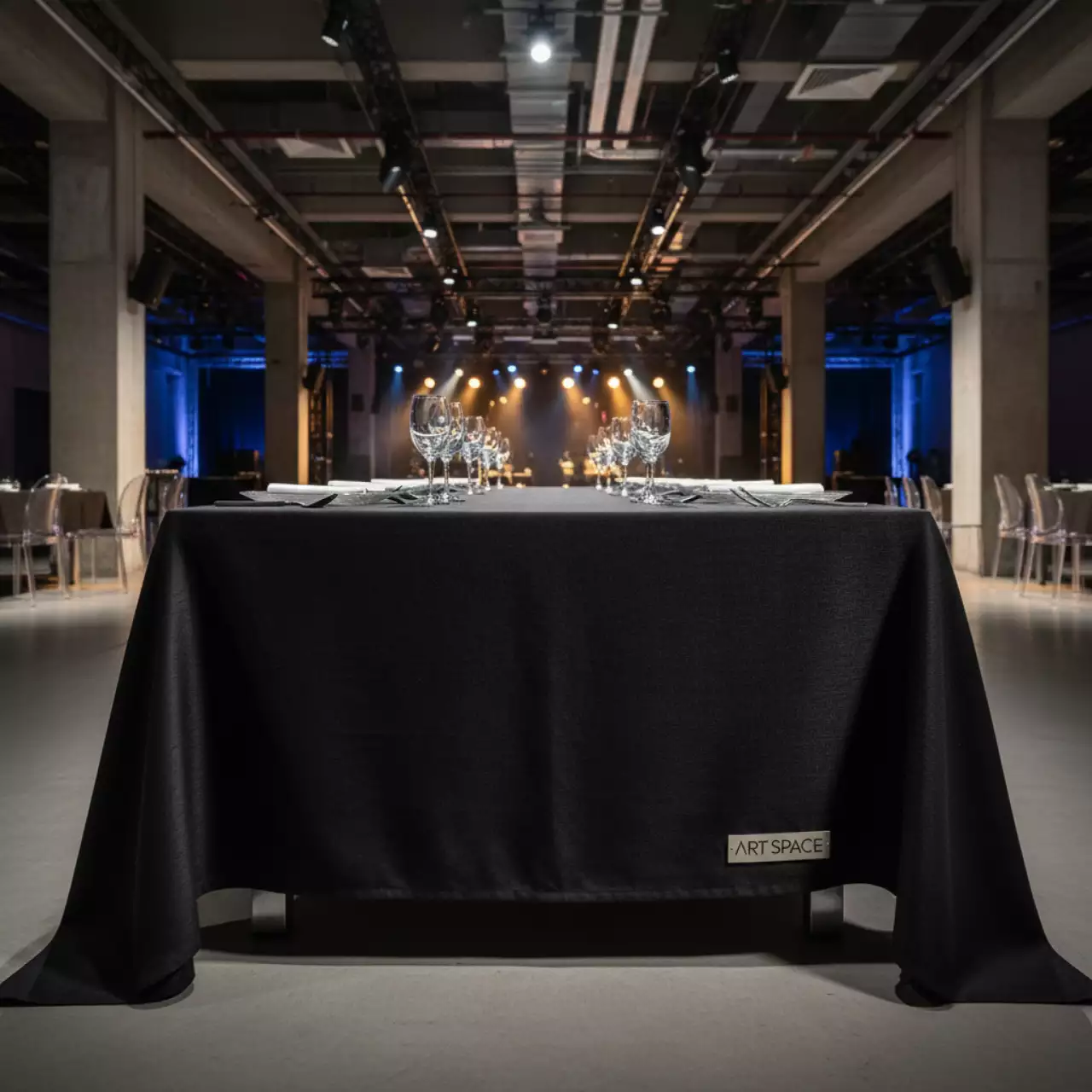 Аренда Скатерть черная на прямоугольный стол 150 см в Сочи Парк Отеле — ART SPACE