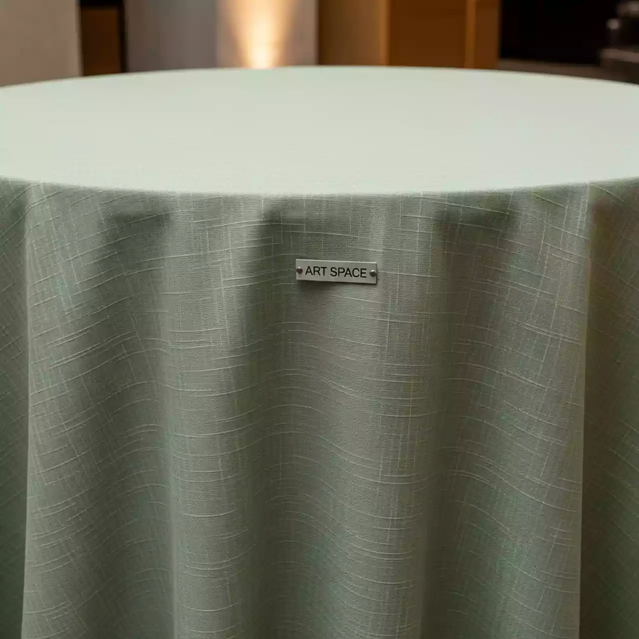 Аренда Скатерть диаметр 3,3 м искусственный лен фисташковая в Golden Tulip Rosa Khutor — ART SPACE