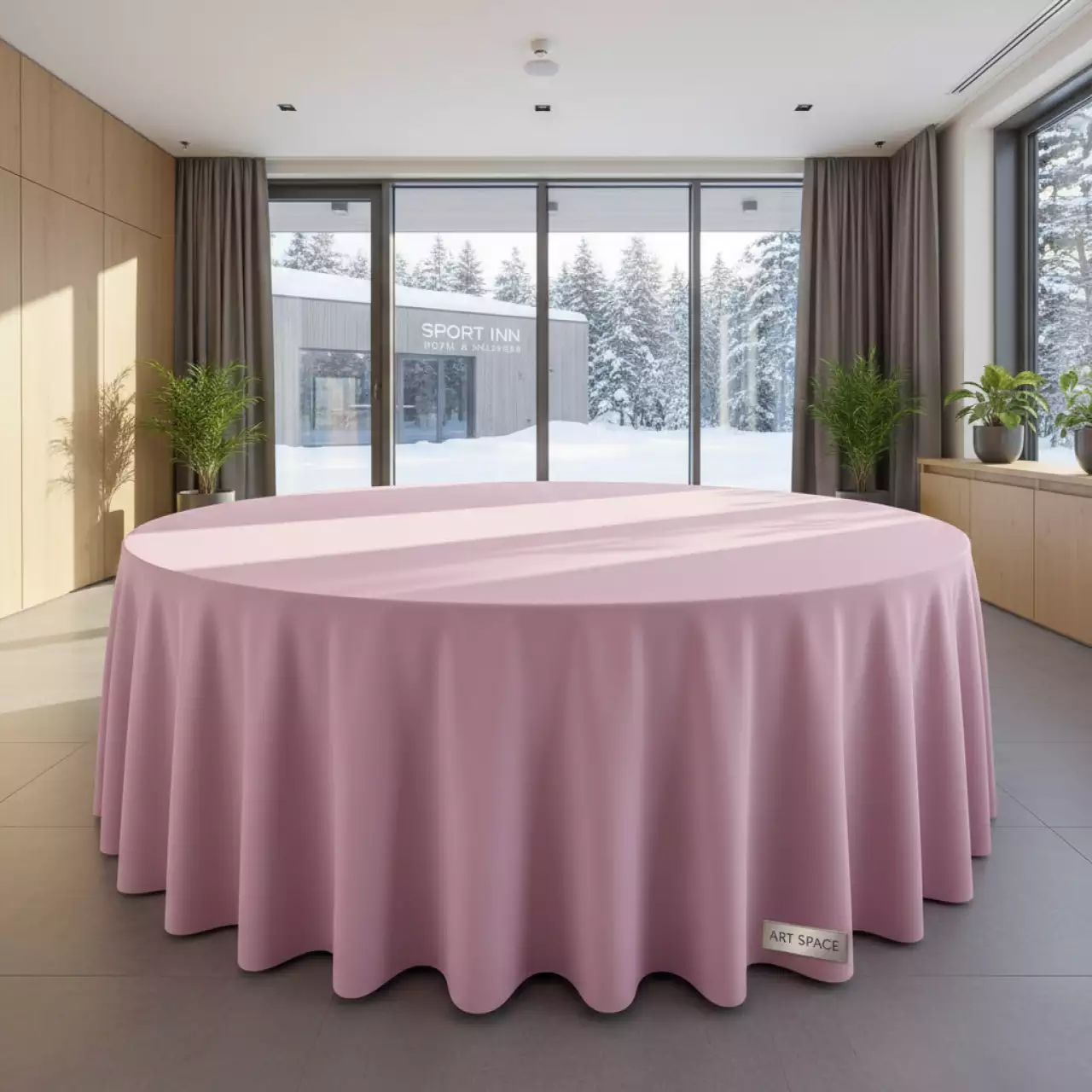 Аренда Скатерть диаметр 3,3 м пудровый цвет в Sport Inn Hotel & Wellness — ART SPACE