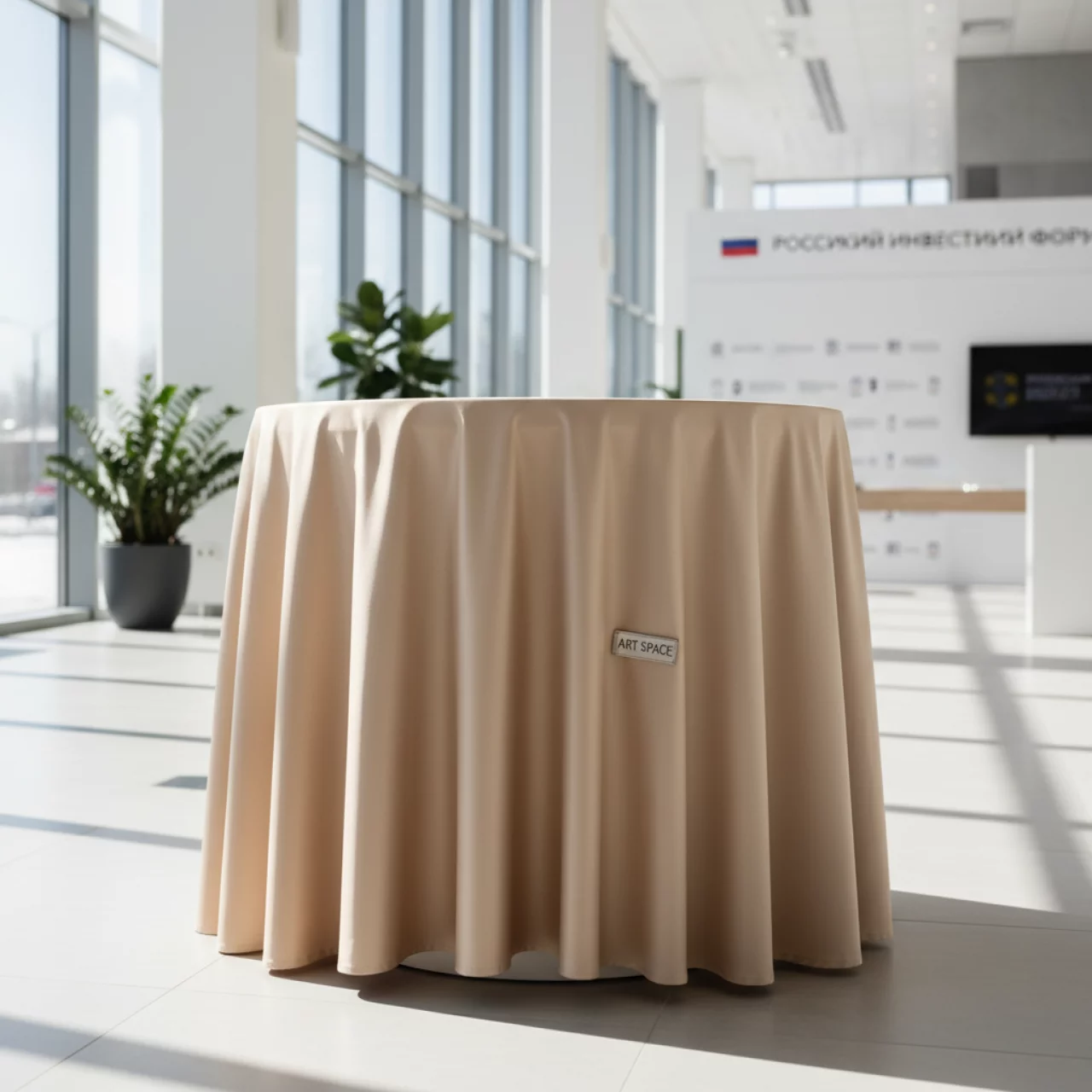 Аренда Скатерть для торта цвет шампань 2,6 м в Delta Sirius — ART SPACE