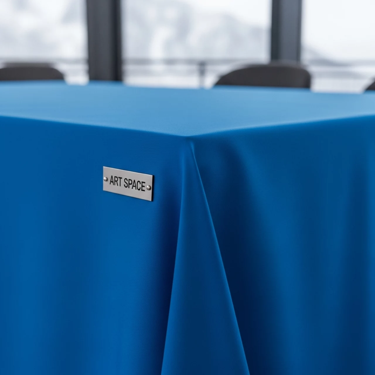 Аренда Скатерть голубая 3,2х2,25 м стандартный угол на курорте «Газпром» (Альпика) — ART SPACE