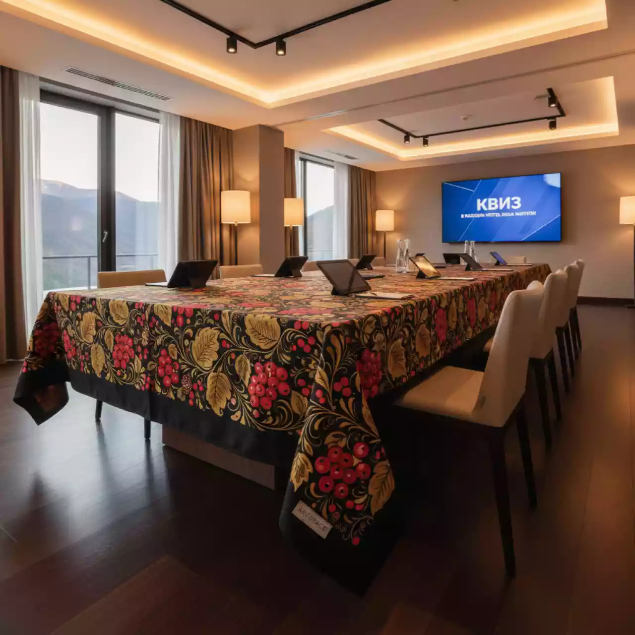 Аренда Скатерть хохлома 1,5х3 м в Radisson Hotel Rosa Khutor — ART SPACE