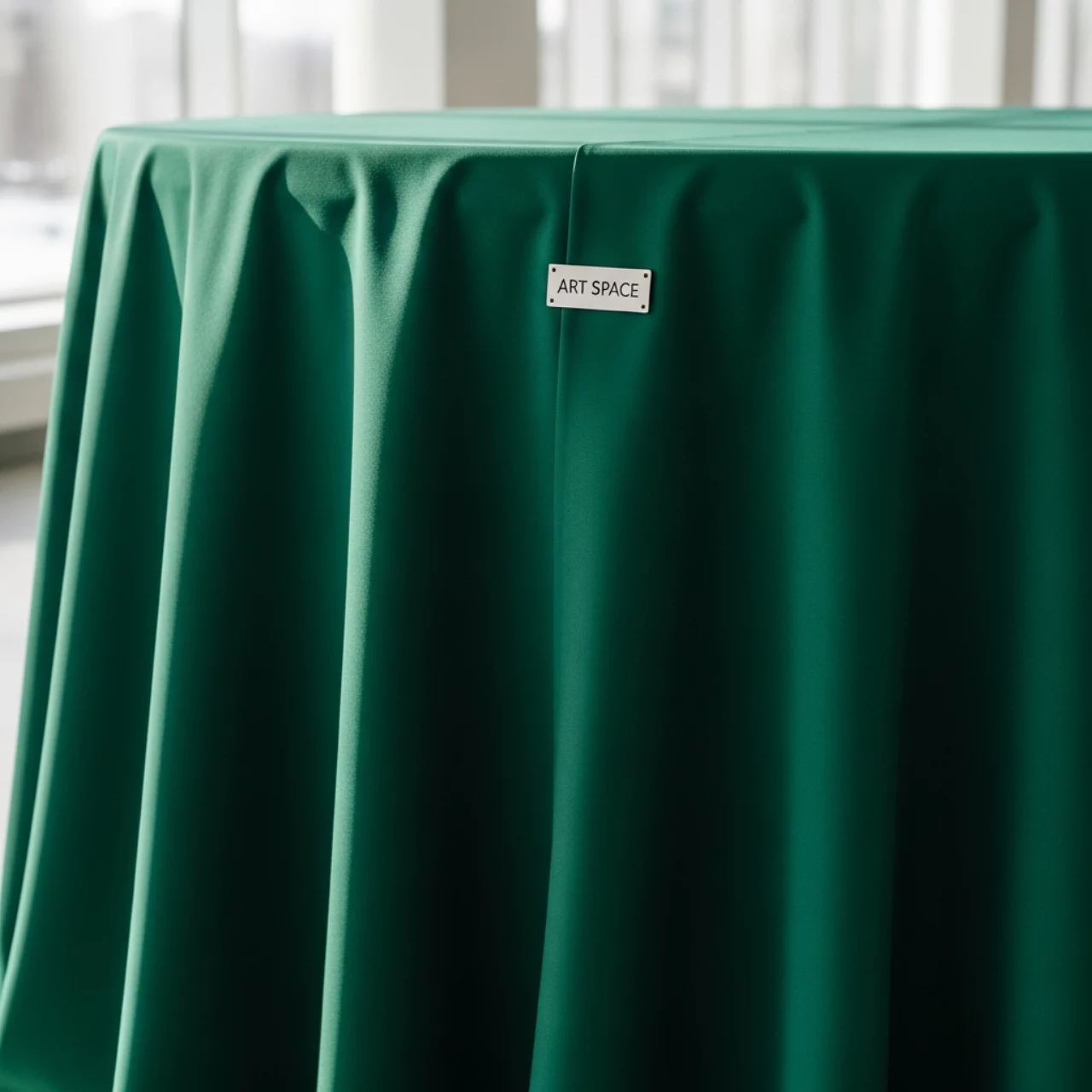 Аренда Скатерть изумрудная круглая D 280 см в банкетном зале «Дельфин» — ART SPACE