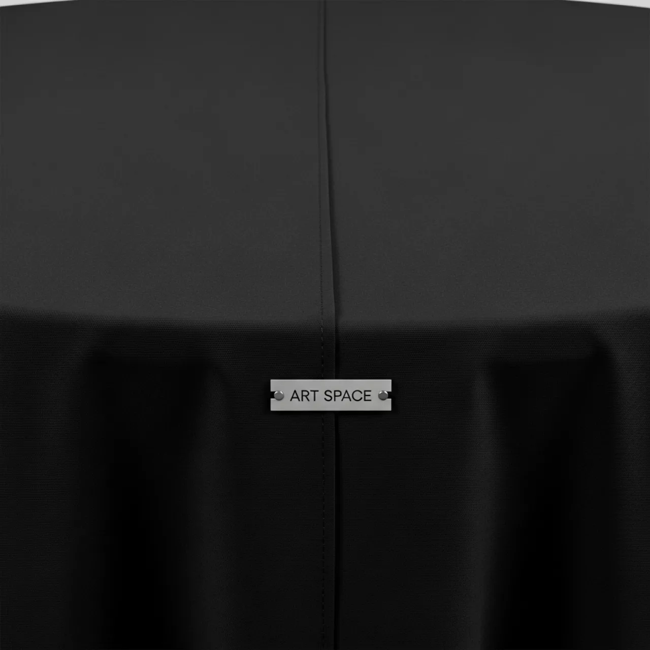 Аренда Скатерть круглая 2,65 м габардин черная шов по центру в отеле Radisson Lazurnaya — ART SPACE