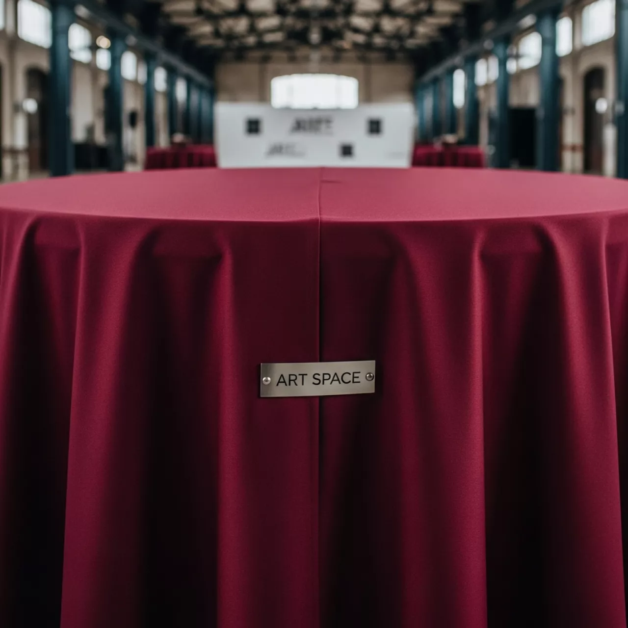 Аренда Скатерть круглая 3,2 м бордовая Профлайн в Ледовом дворце «Айсберг» — ART SPACE