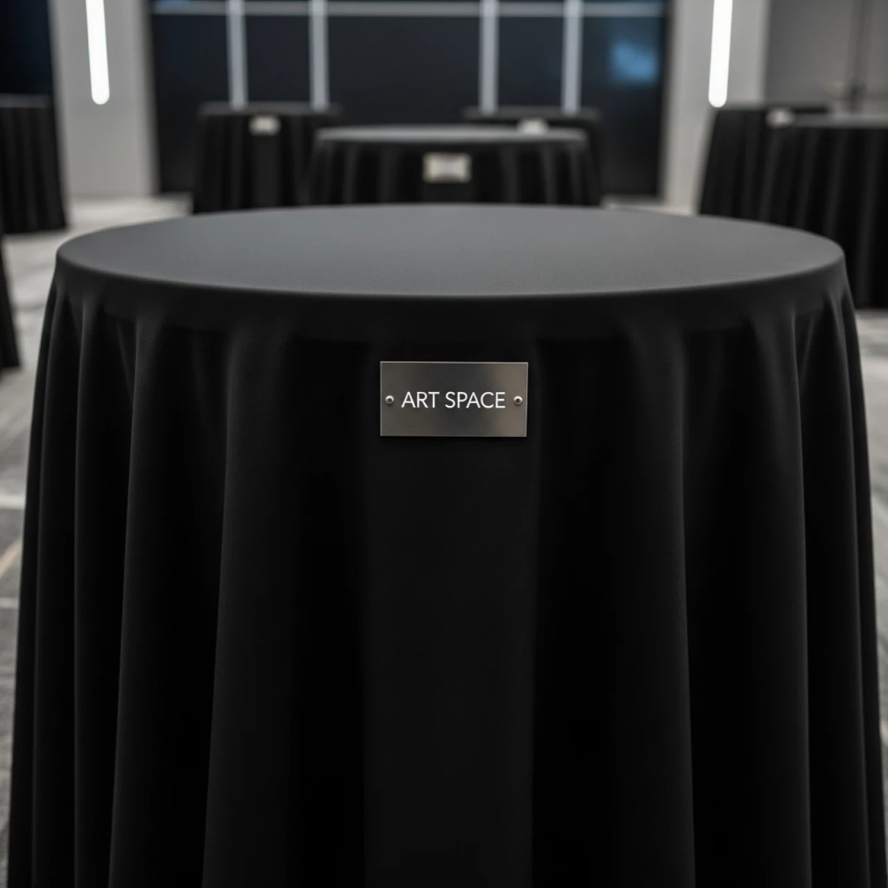 Аренда Скатерть круглая 3,2 м чёрная Профлайн в Сочи Парк Отеле — ART SPACE