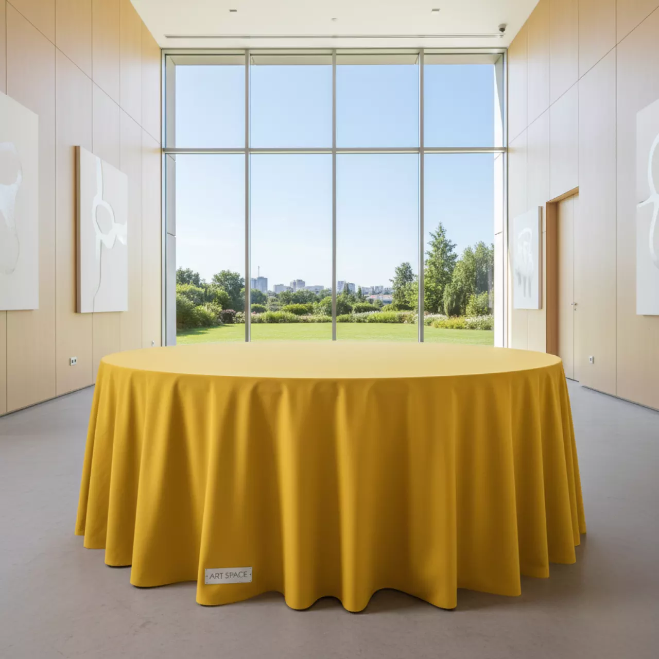 Аренда Скатерть круглая 3,2 м желтая в Karat Resort — ART SPACE