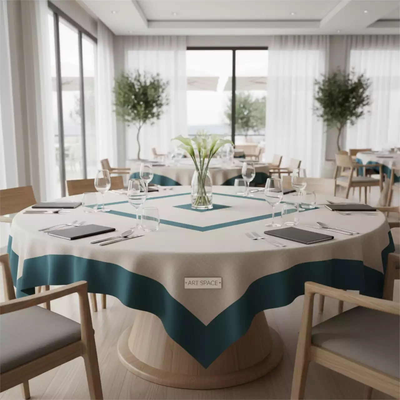 Аренда Скатерть круглая 3 м в ресторане «La Terrazza» — ART SPACE