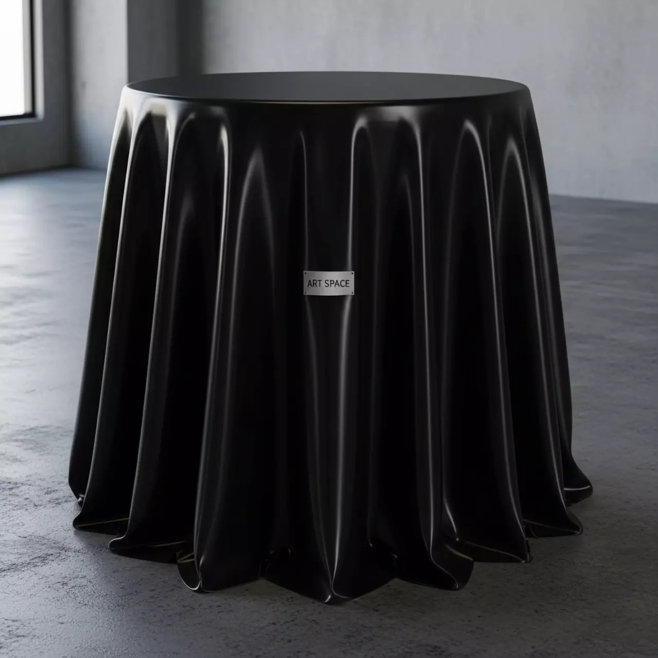 Аренда Скатерть круглая атлас черная 3 м в Delta Sirius — ART SPACE