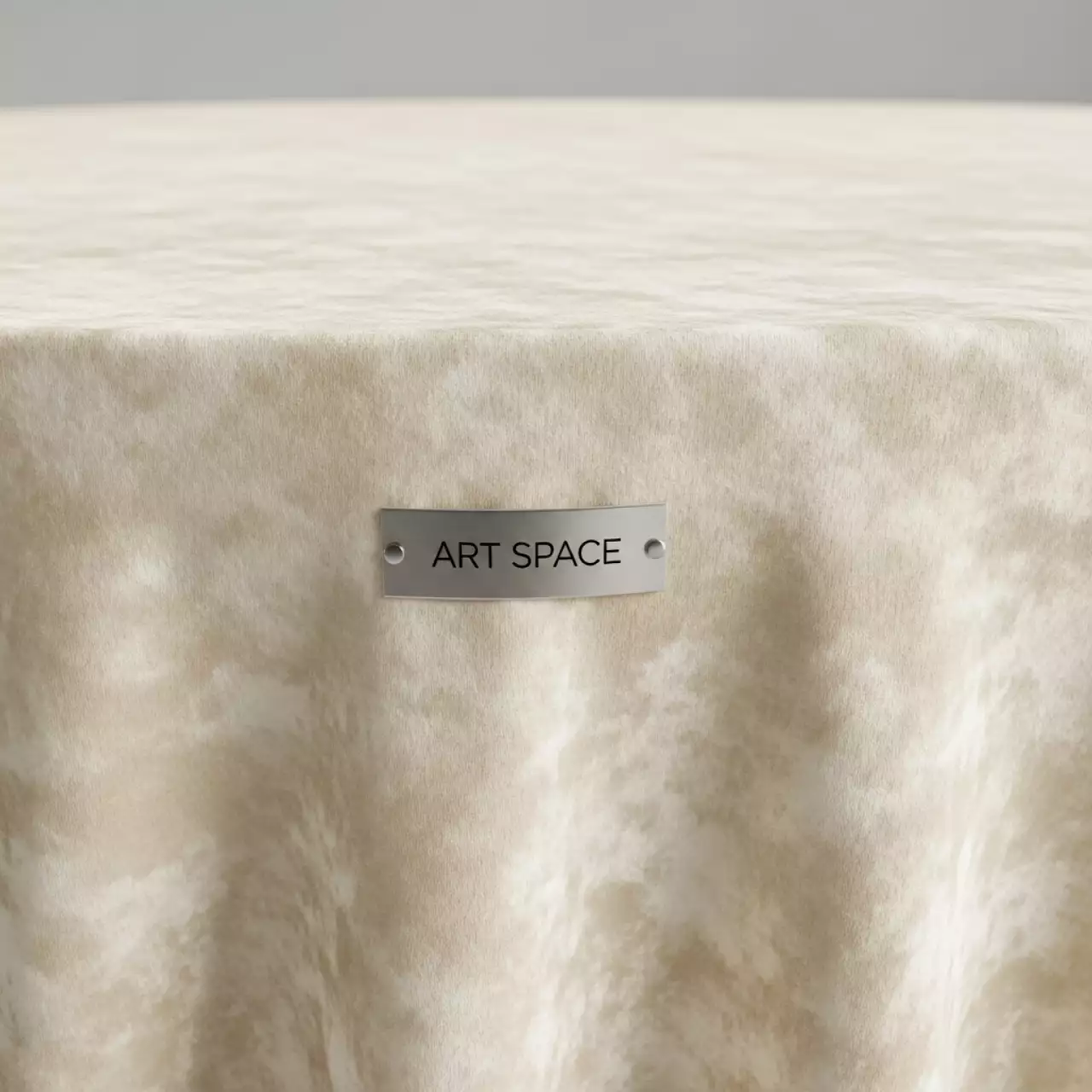 Аренда Скатерть круглая "Бархат" кремовая 3300 мм в МФК «Горный» — ART SPACE