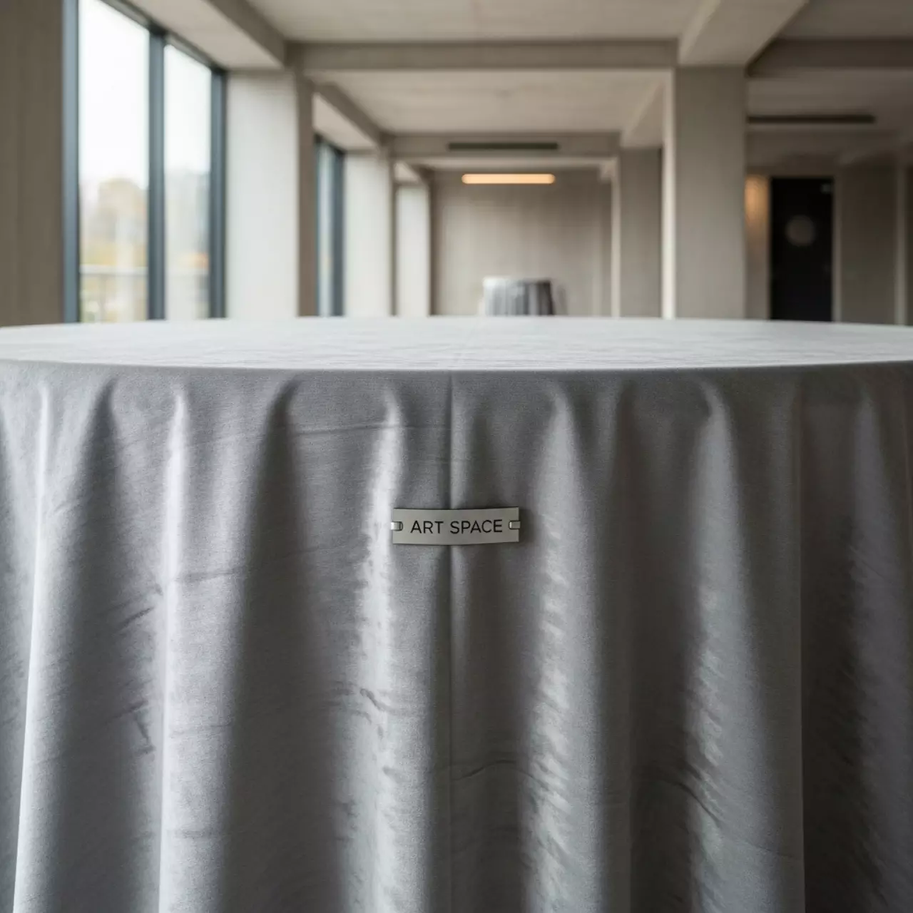 Аренда Скатерть круглая "Бархат" светло серая 3300 мм в Университете «Сириус» — ART SPACE