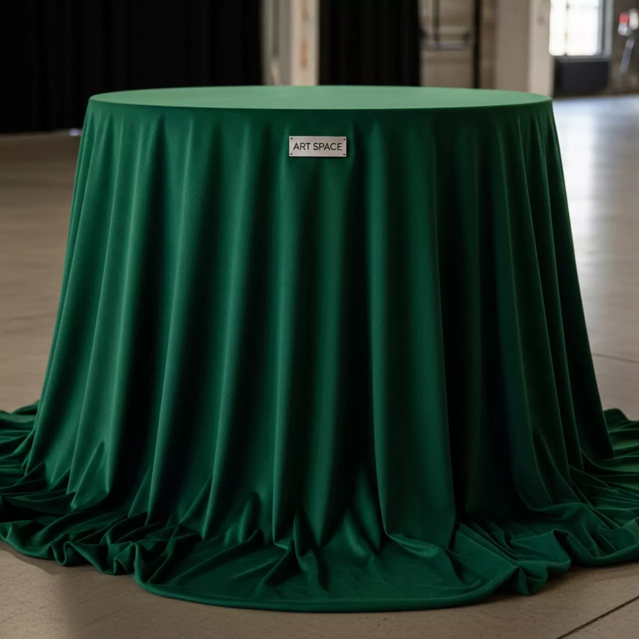 Аренда Скатерть круглая бархатная бесшовная Ларго папоротниковая в Alpha Sirius — ART SPACE