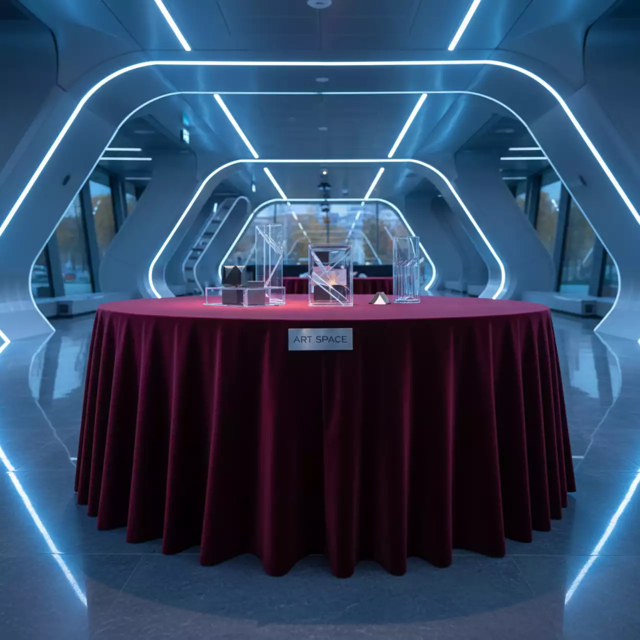 Аренда Скатерть круглая бархатная бордовая Альт в Гранд Отель Сочи — ART SPACE