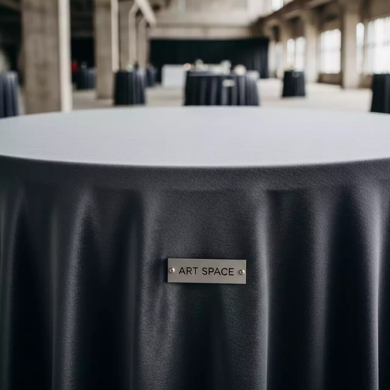 Аренда Скатерть круглая бархатная графитовая Альт 408 в МФК «Горный» — ART SPACE