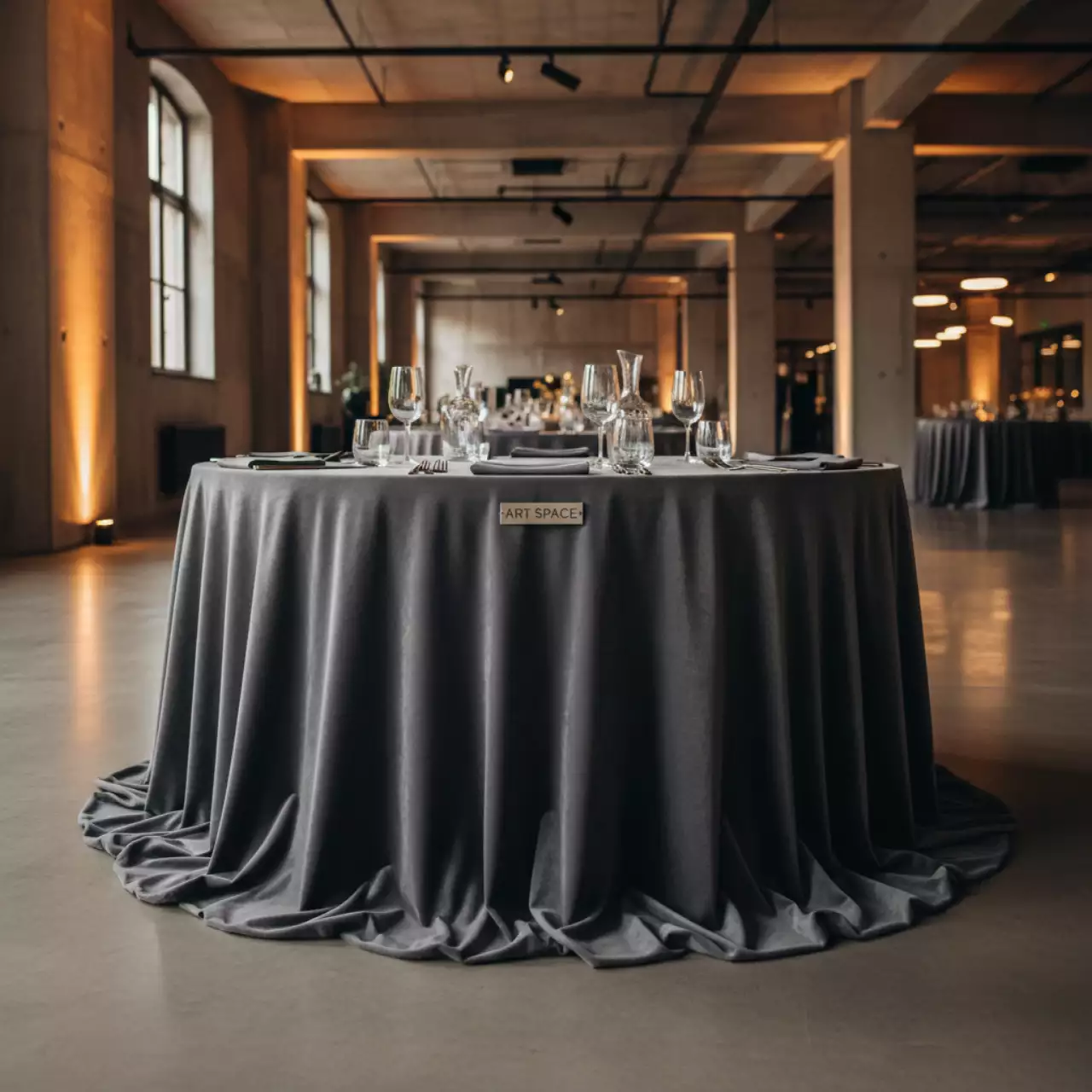 Аренда Скатерть круглая бархатная графитовая Альт в отеле «Богатырь» — ART SPACE