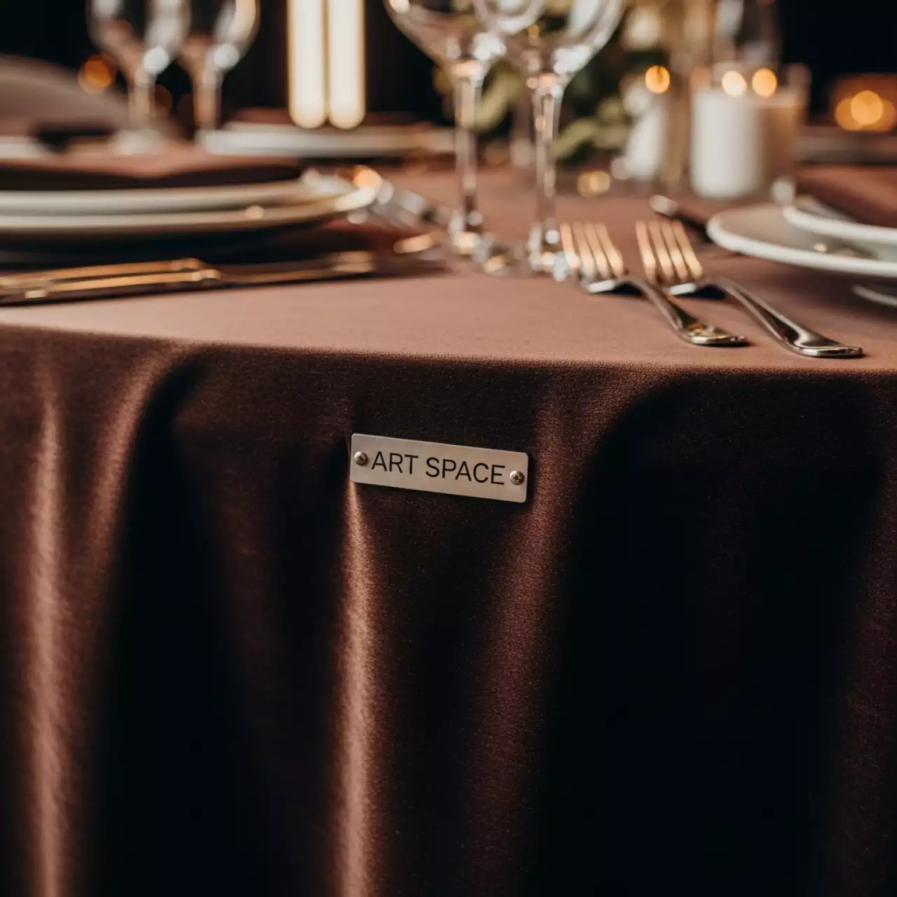Аренда Скатерть круглая бархатная Темный шоколад в Mercure Сочи Центр — ART SPACE