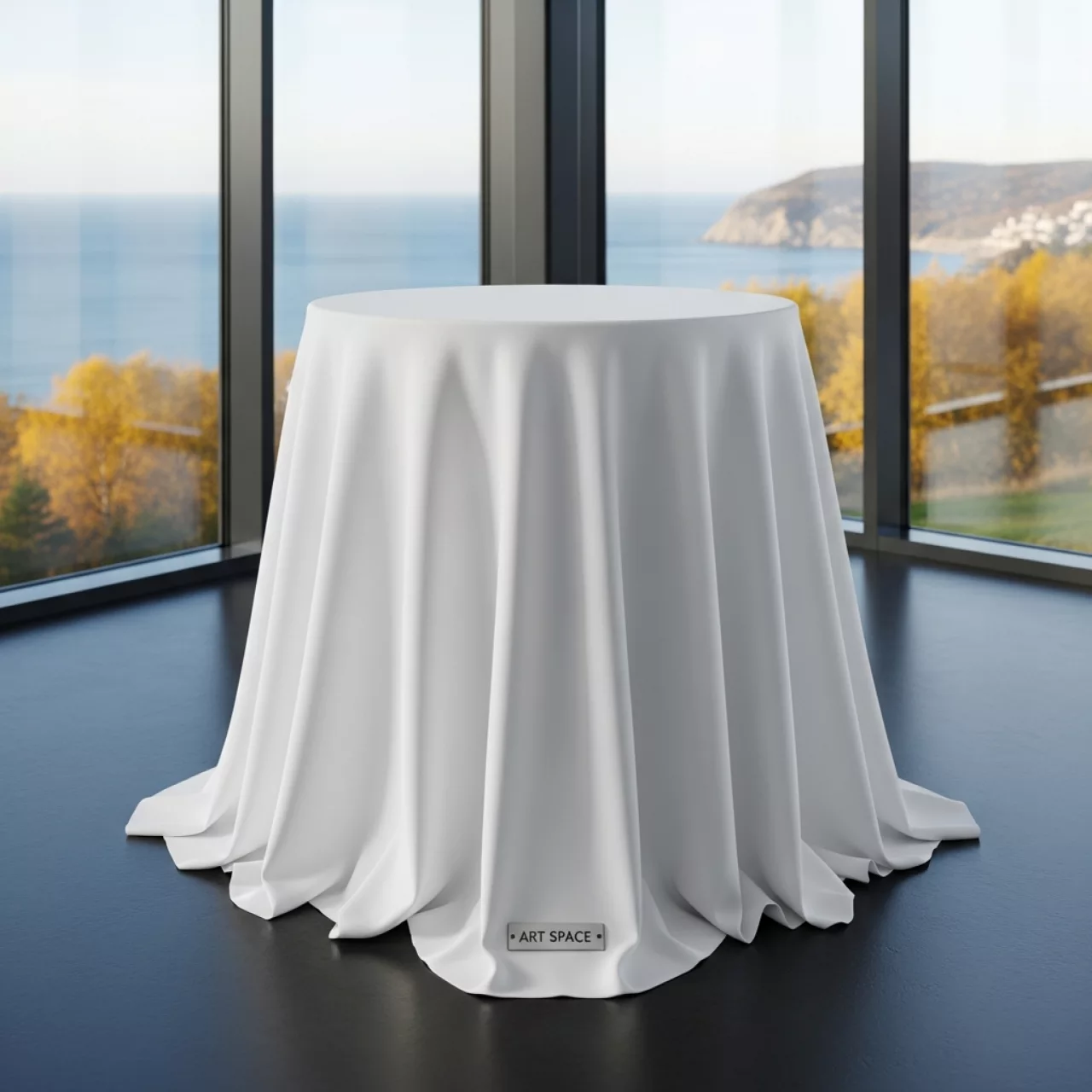 Аренда Скатерть круглая белая 230 см на Имеретинской набережной — ART SPACE