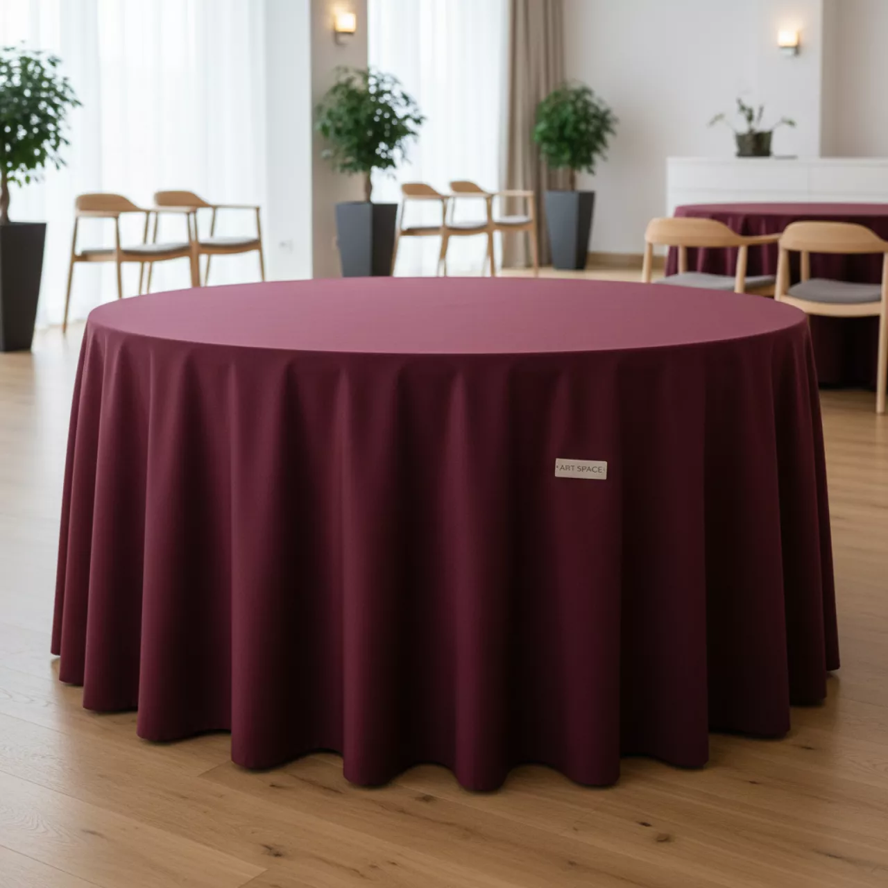 Аренда Скатерть круглая бордовая 3,2 м в Sport Inn Hotel & Wellness — ART SPACE