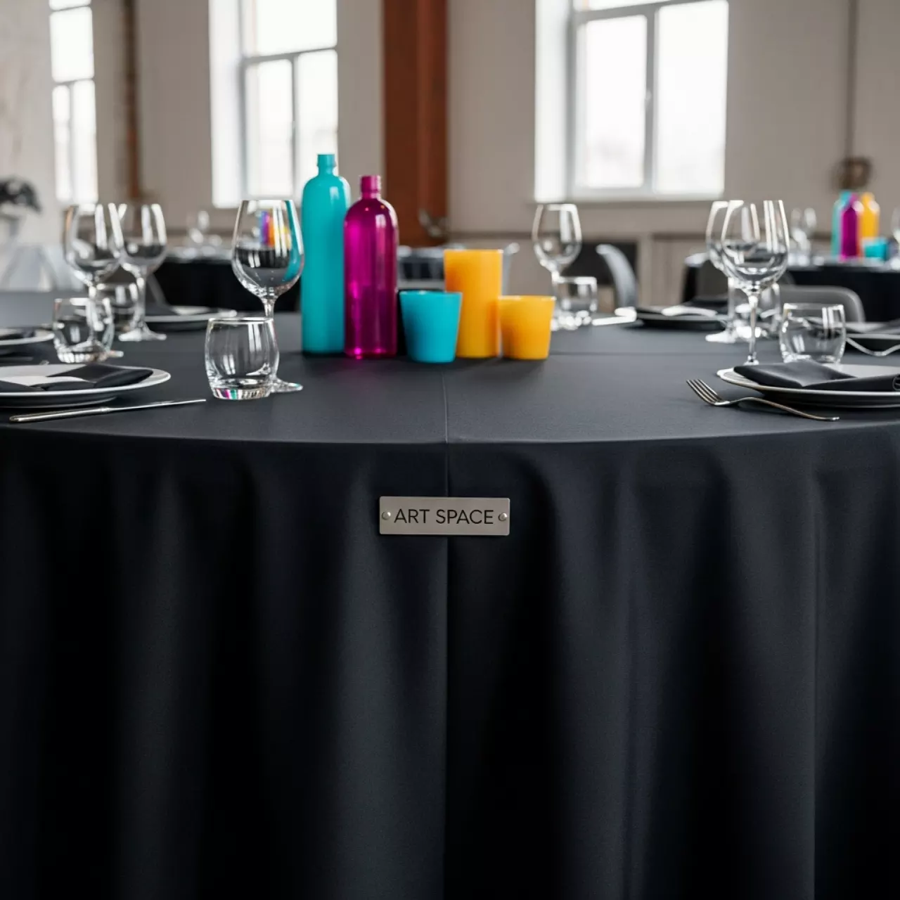 Аренда Скатерть круглая черная 2,65 м в Stella di Mosca — ART SPACE