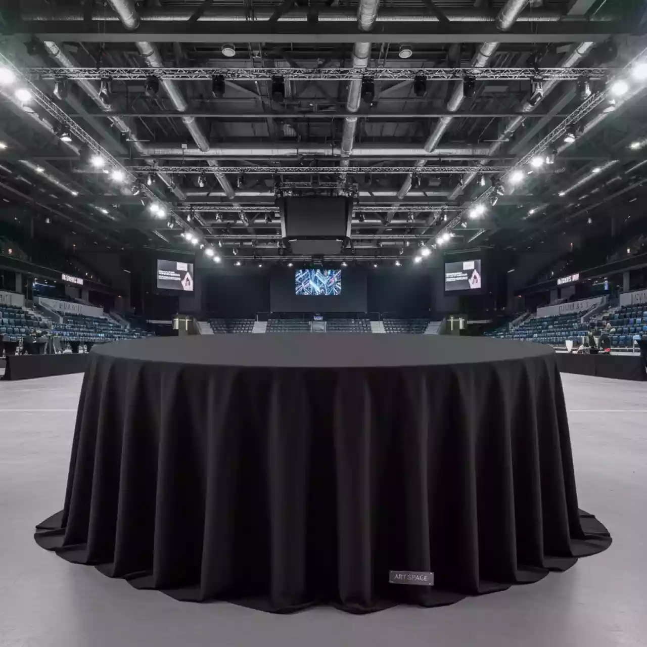 Аренда Скатерть круглая черная 310 см в Сириус Арене — ART SPACE