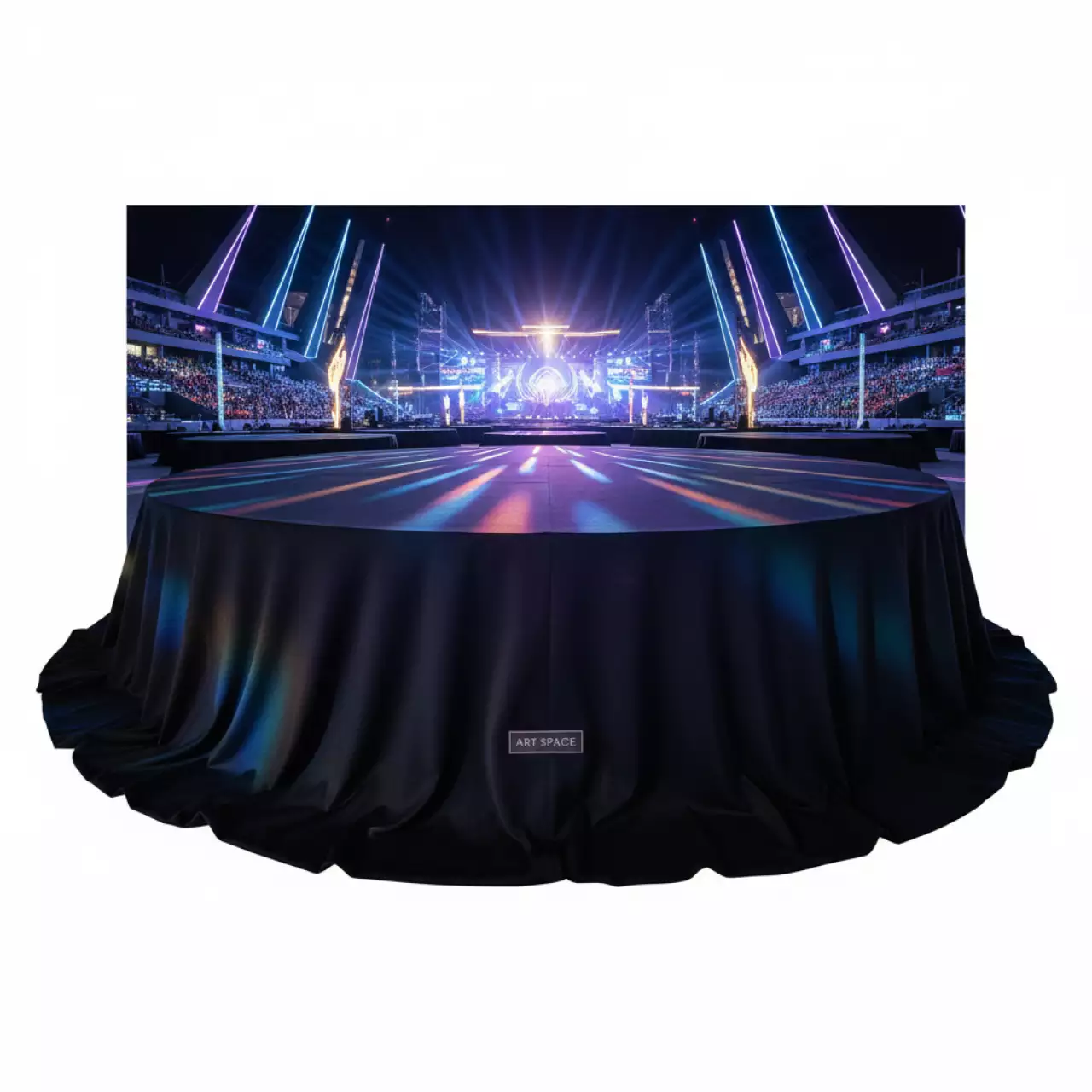 Аренда Скатерть круглая черная 330 см в Delta Sirius — ART SPACE