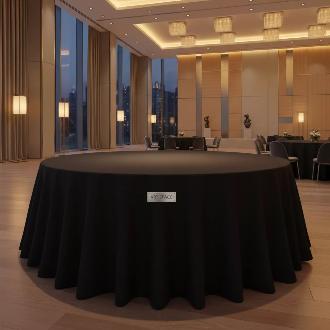 Аренда Скатерть круглая черная 3 м в Mövenpick Hotel — ART SPACE