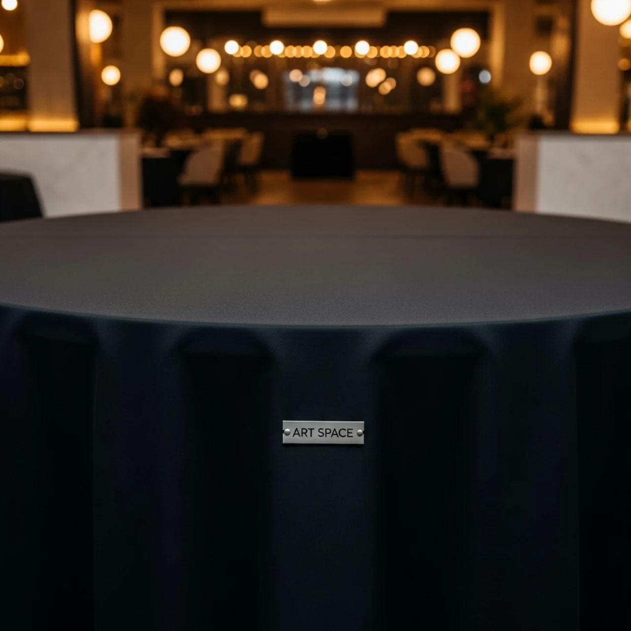 Аренда Скатерть круглая черная диаметр 310 см в ресторане «Sanremo» — ART SPACE