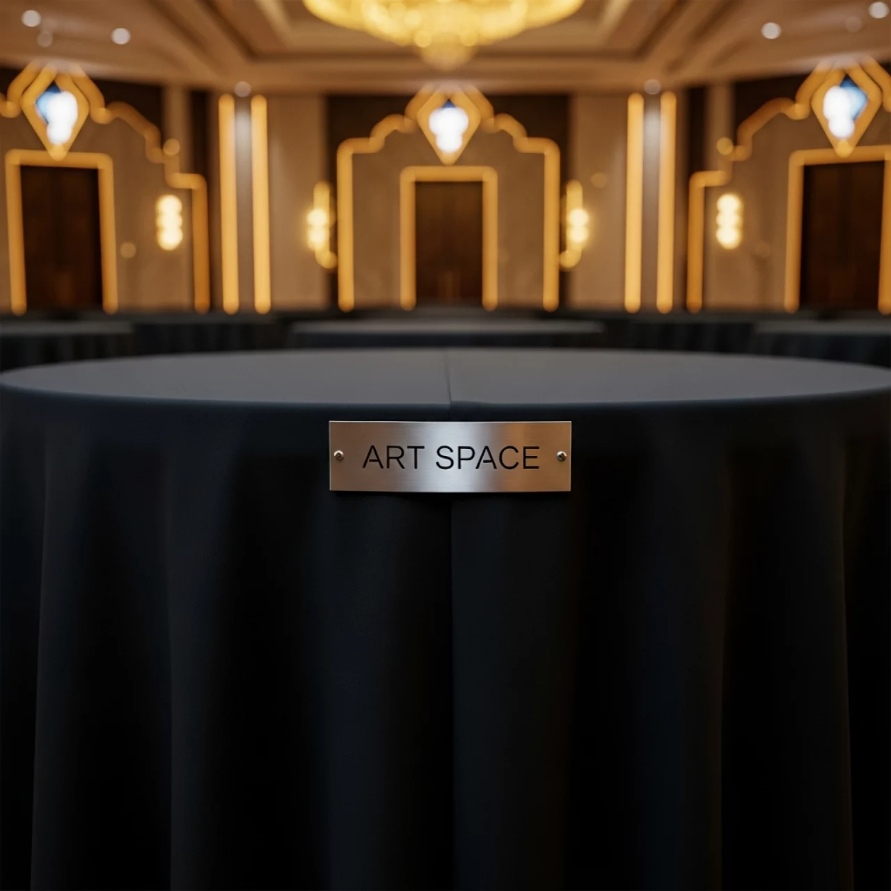 Аренда Скатерть круглая черная диаметр 3,15 м в ледовом дворце «Большой» — ART SPACE