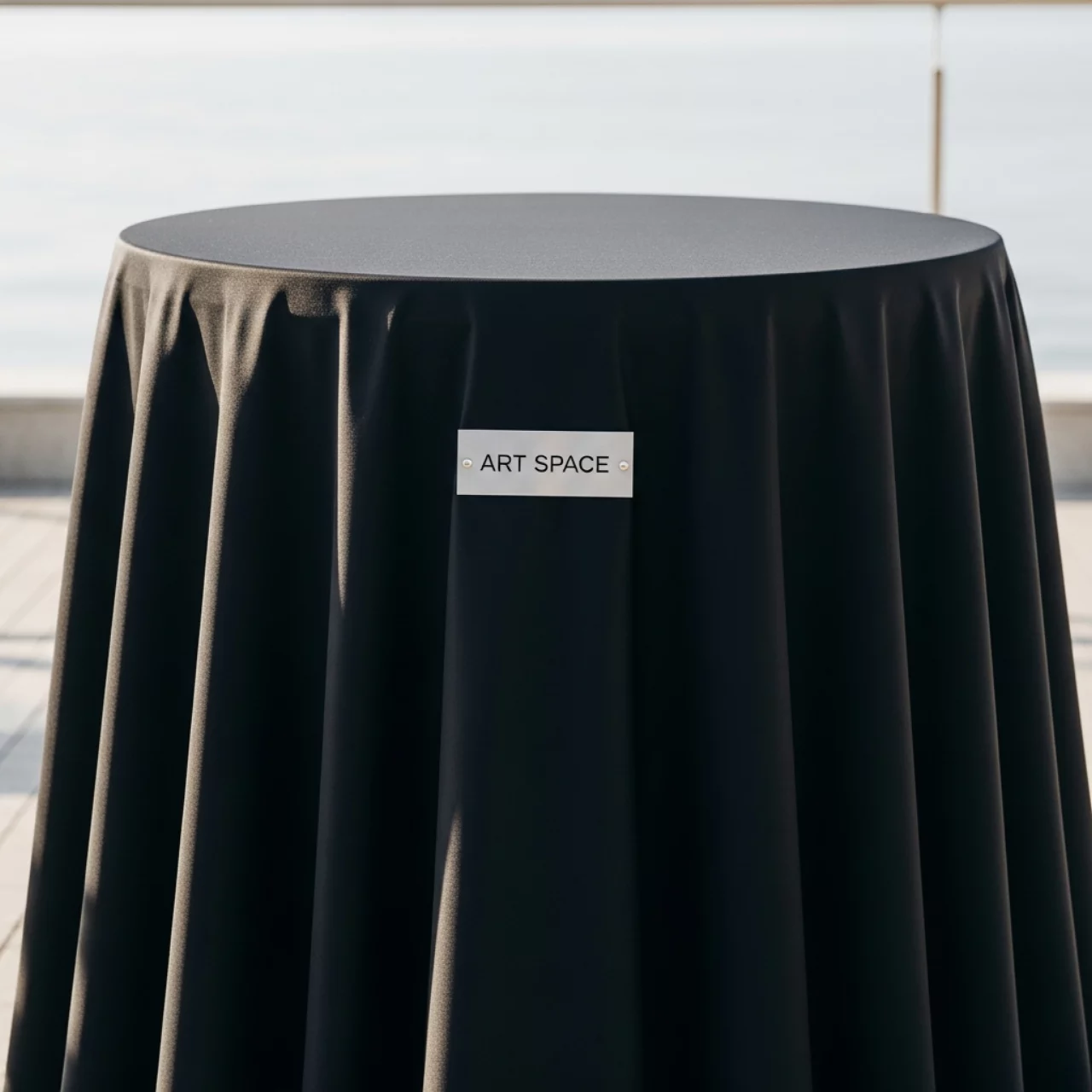 Аренда Скатерть круглая черная "Сатен Испания" 3 м на Имеретинской набережной — ART SPACE