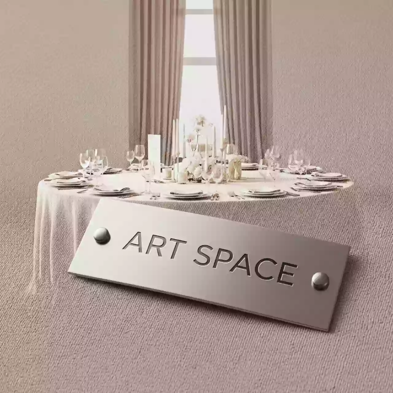 Аренда Скатерть круглая цвета шампань диаметр 3,3 м в усадьбе Голицына — ART SPACE