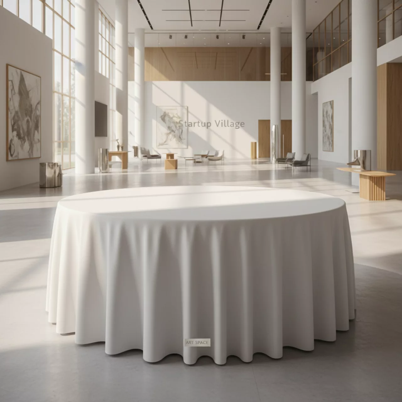 Аренда Скатерть круглая D 3000 габардин белая в Rodina Grand Hotel & SPA — ART SPACE