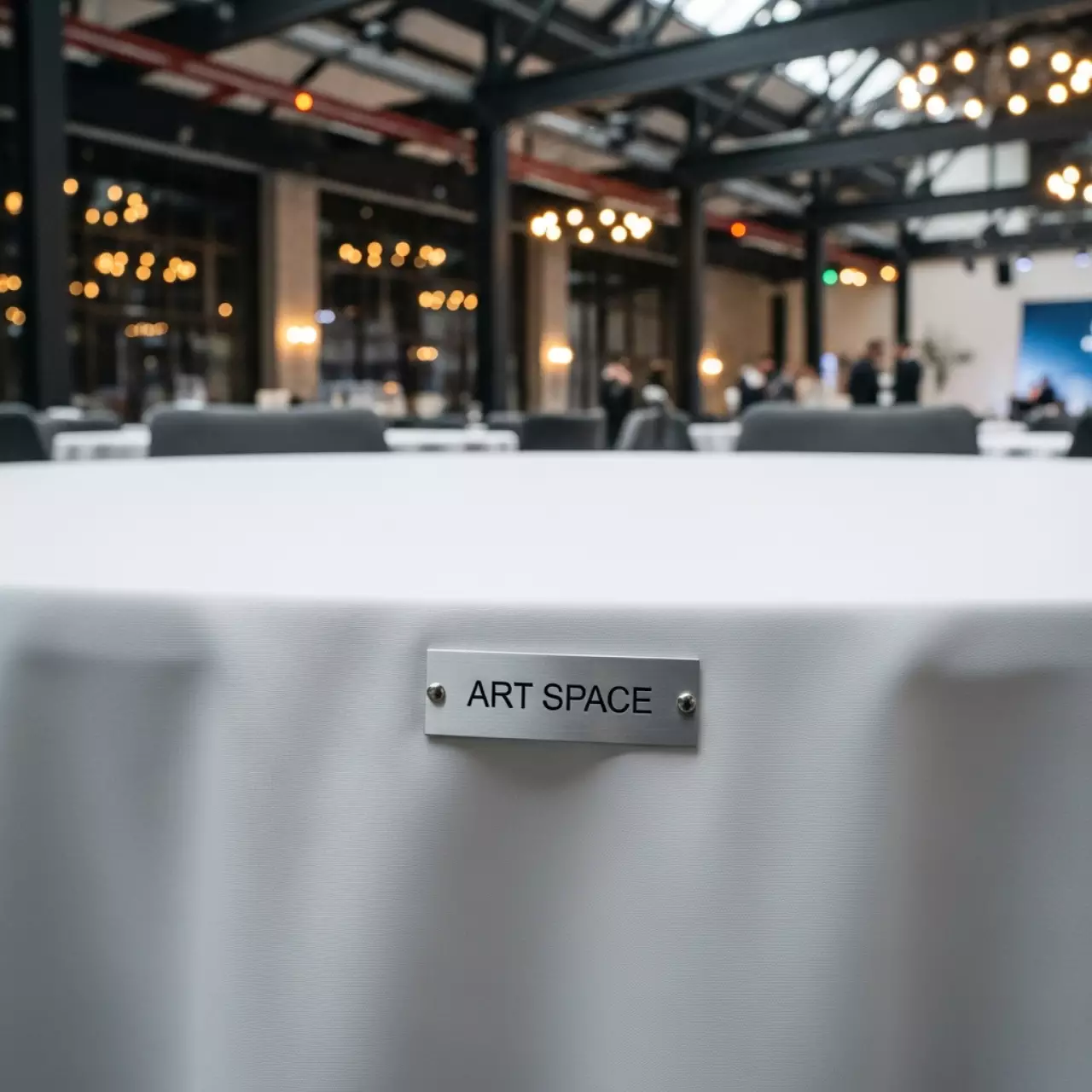 Аренда Скатерть круглая диаметр 2,2 м журавинка гладь белая в Radisson Hotel Rosa Khutor — ART SPACE