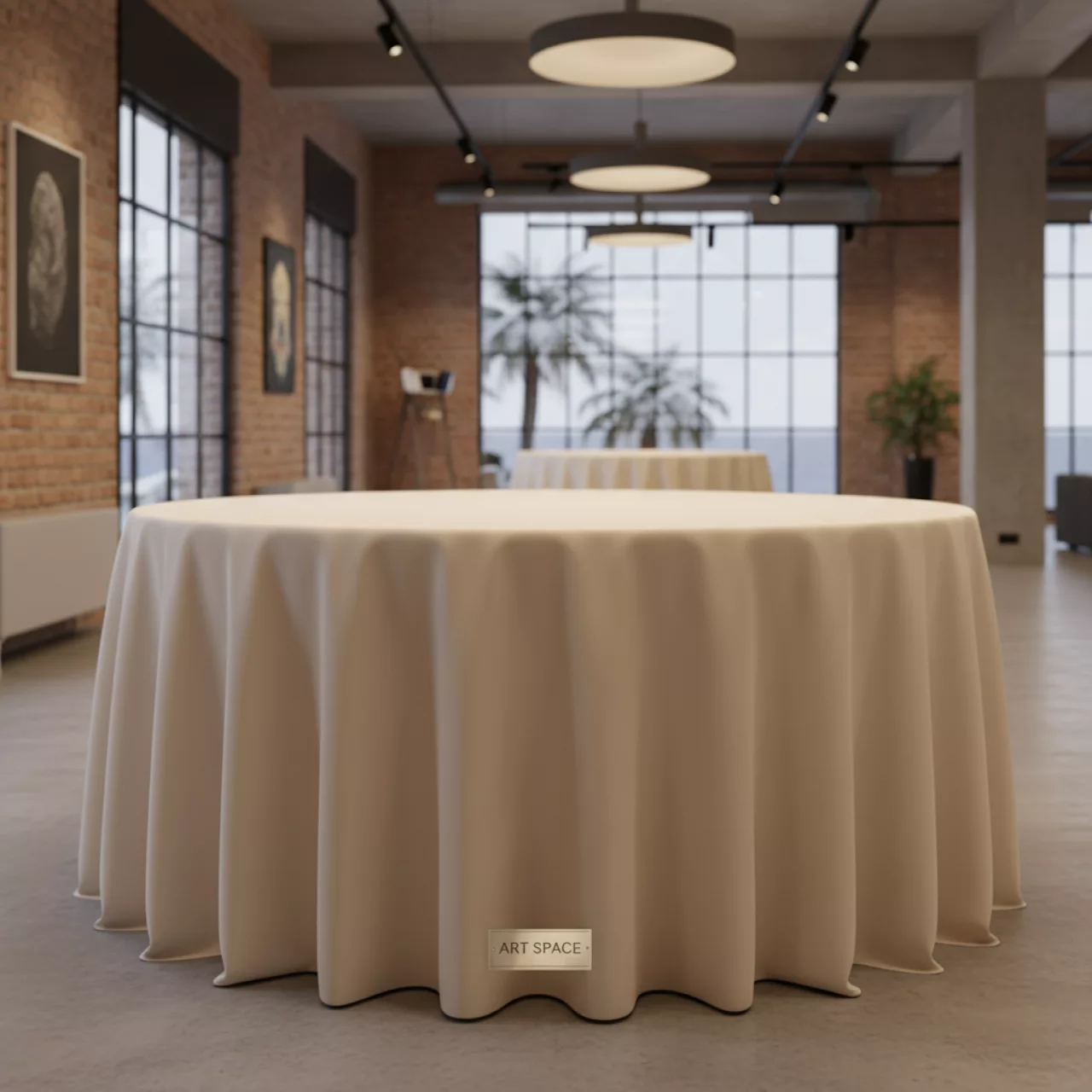 Аренда Скатерть круглая диаметр 3,15 м ванильная в Pullman Sochi Centre — ART SPACE