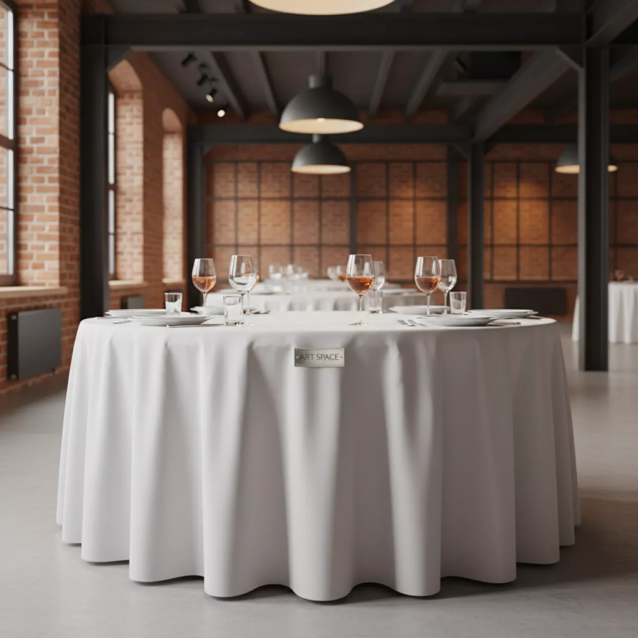 Аренда Скатерть круглая диаметр 3,3 м белая в комплексе Sea Galaxy — ART SPACE