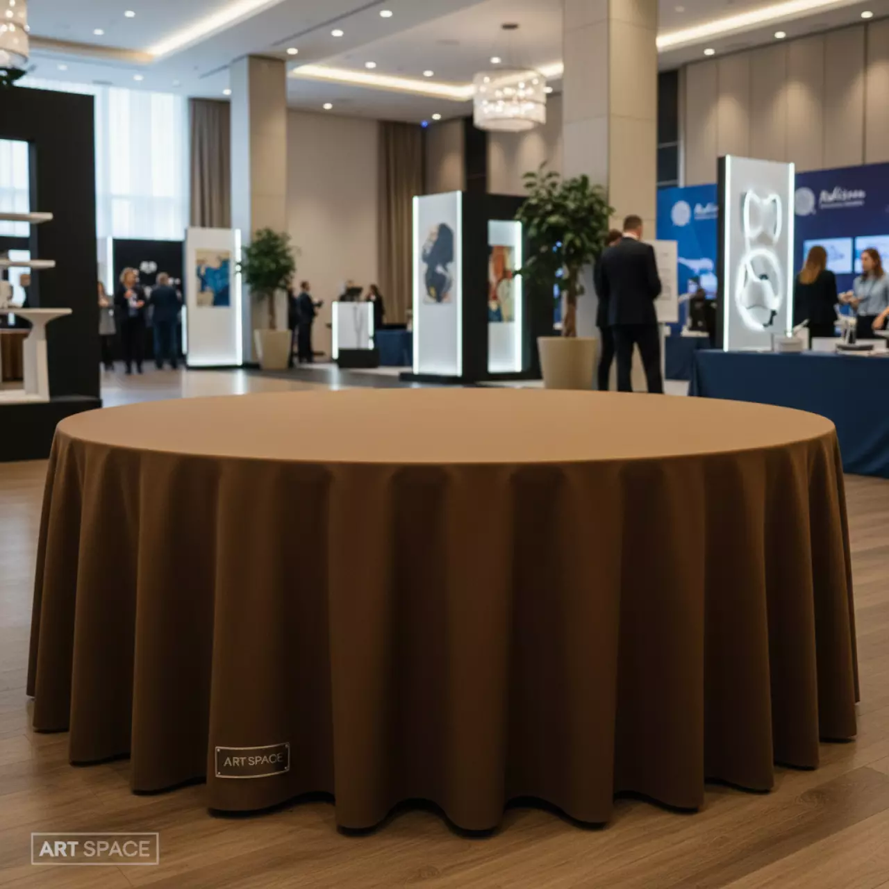 Аренда Скатерть круглая "Габардин" коричневая 3300 мм в Radisson Hotel Rosa Khutor — ART SPACE