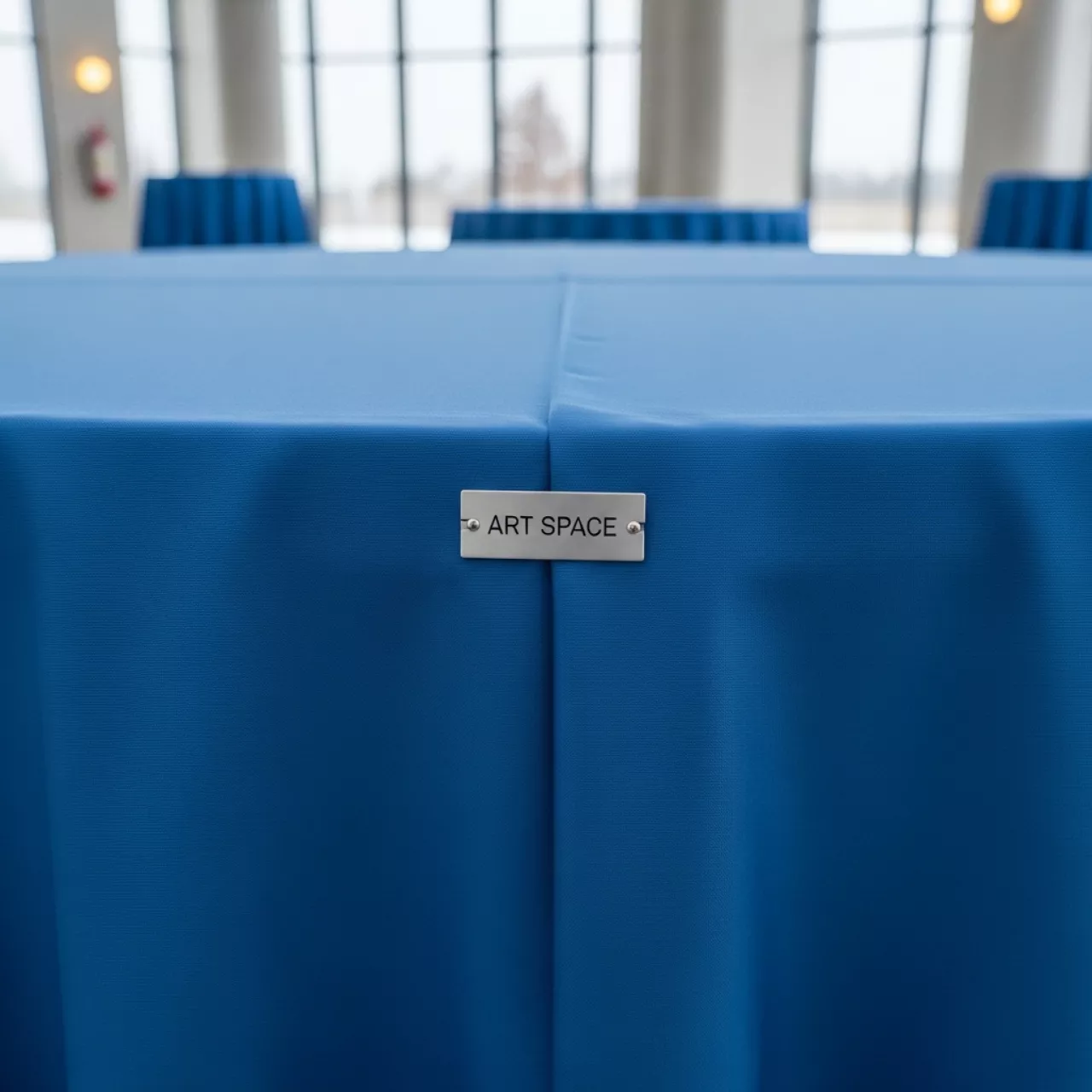 Аренда Скатерть круглая Габардин васильковая 3300 мм в пляжном комплексе VinoGrad — ART SPACE