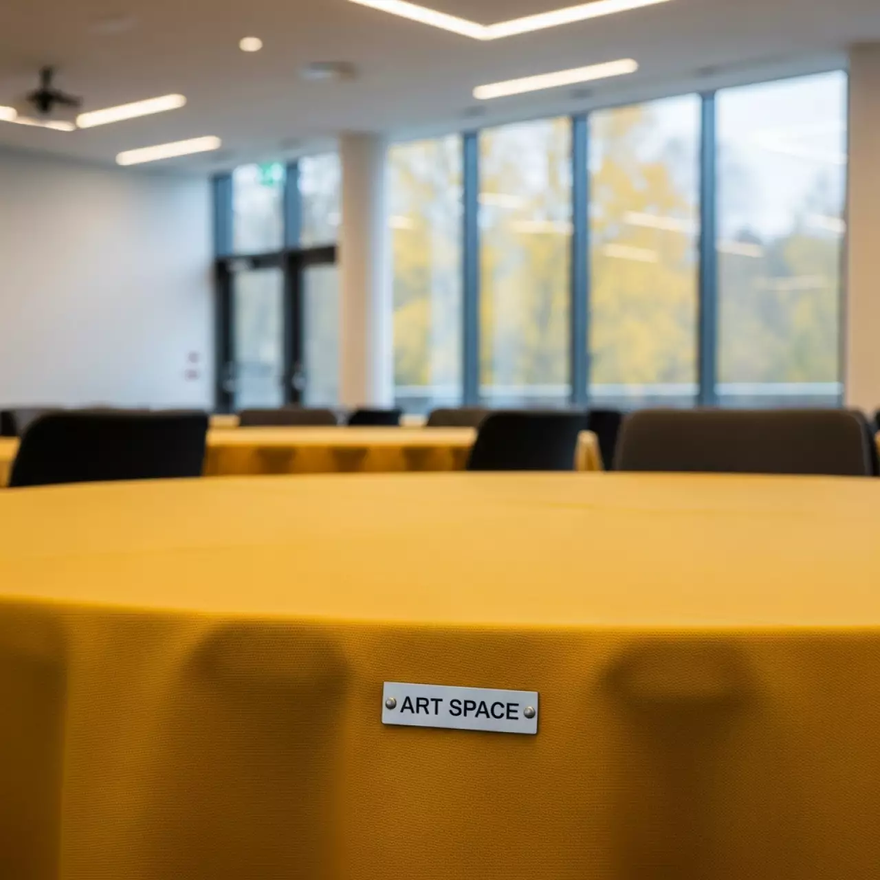 Аренда Скатерть круглая габардиновая горчичная Рондо в Gamma Sirius — ART SPACE