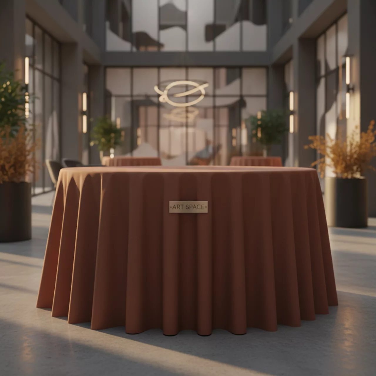 Аренда Скатерть круглая габардиновая Рондо гончарная глина в Courtyard by Marriott Sochi — ART SPACE