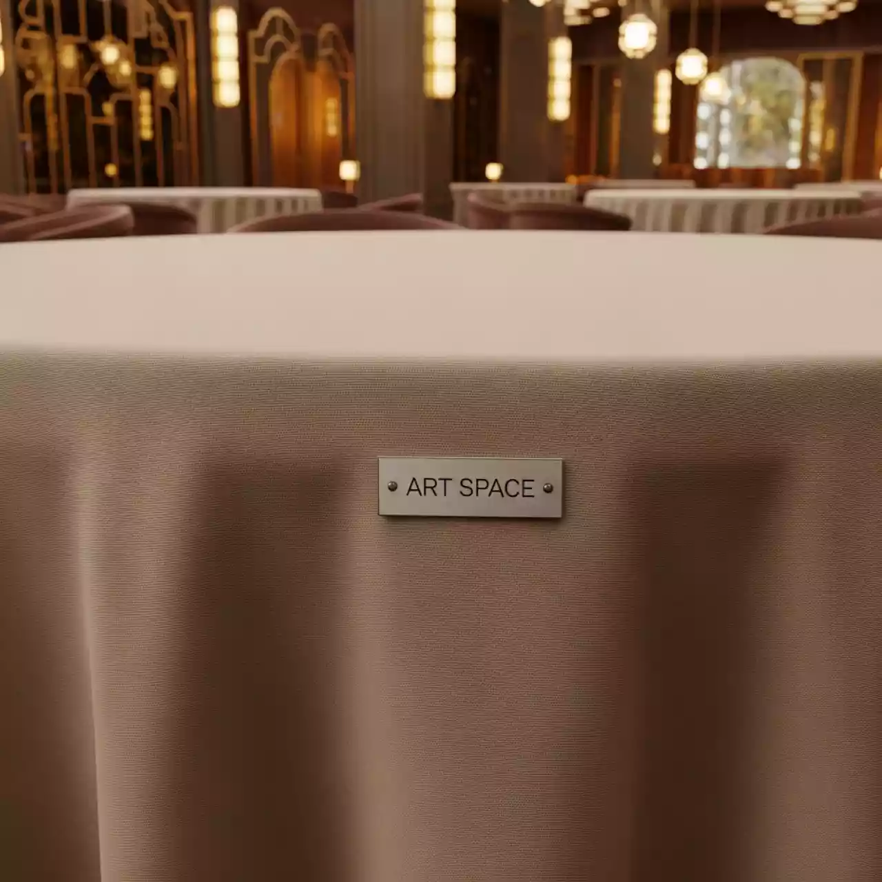 Аренда Скатерть круглая габардиновая Рондо кофе с молоком в ресторане «Voda» — ART SPACE