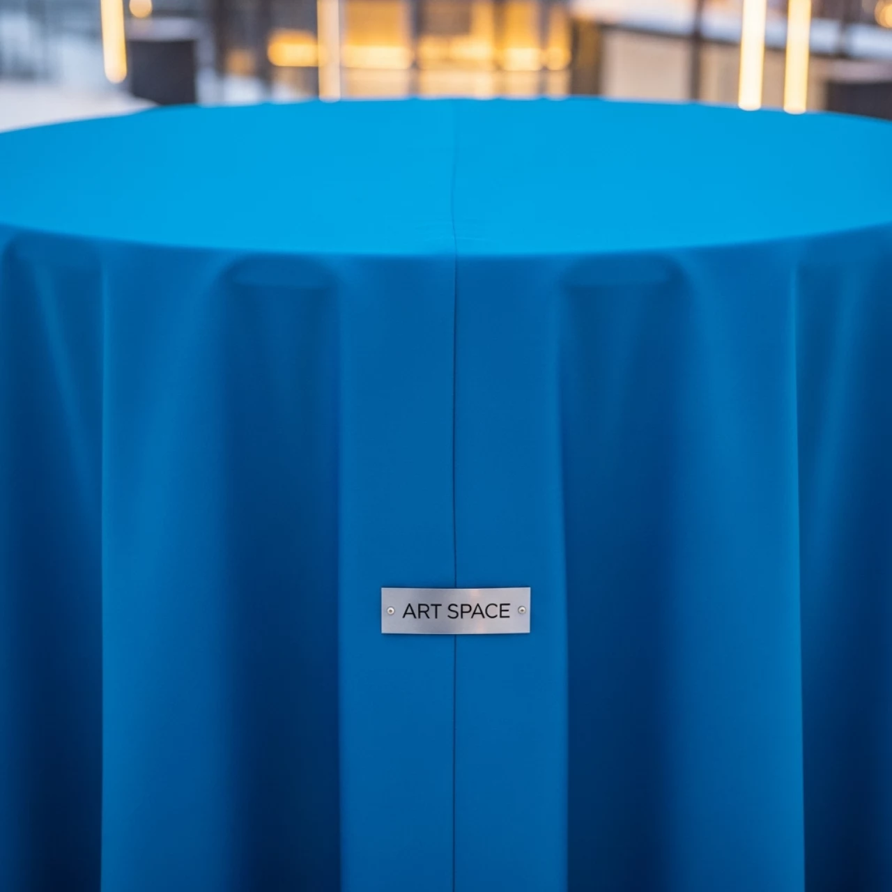 Аренда Скатерть круглая голубая 3,4 м в Skypark Sochi — ART SPACE