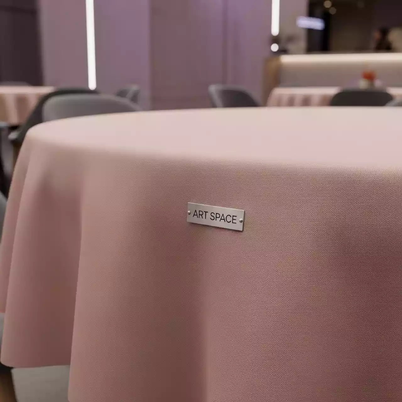 Аренда Скатерть круглая из матина пастельно грушевая в ресторане «Плакучая Ива» — ART SPACE