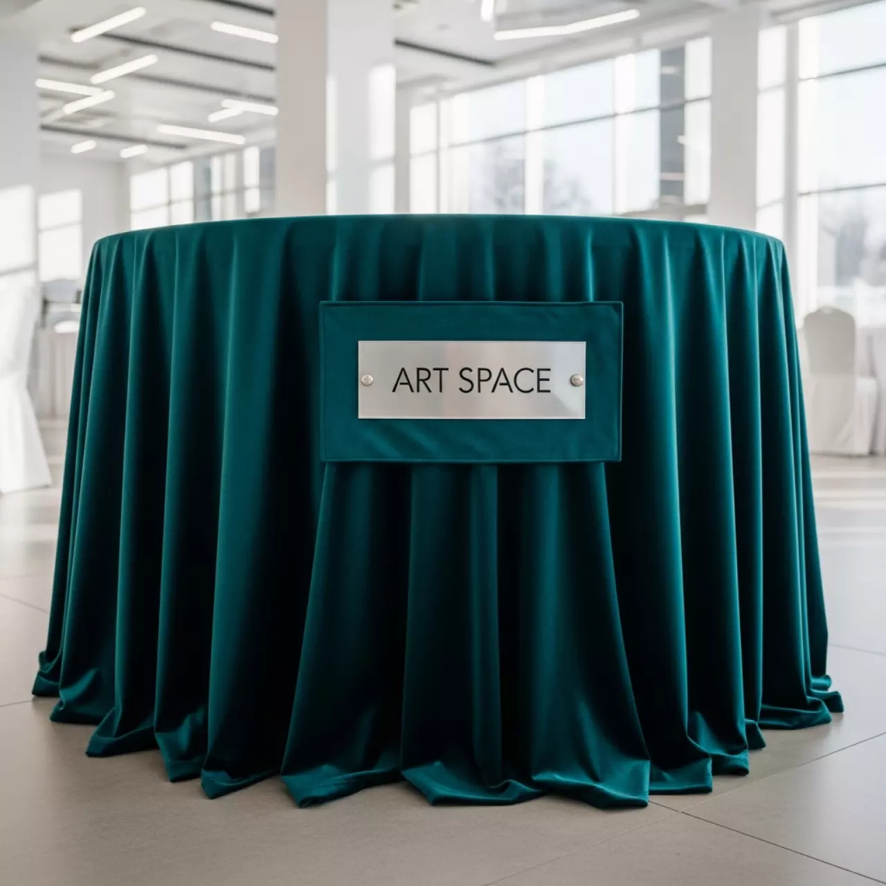 Аренда Скатерть круглая морская волна Бархат 3300 мм в конгресс-холле отеля Жемчужина — ART SPACE