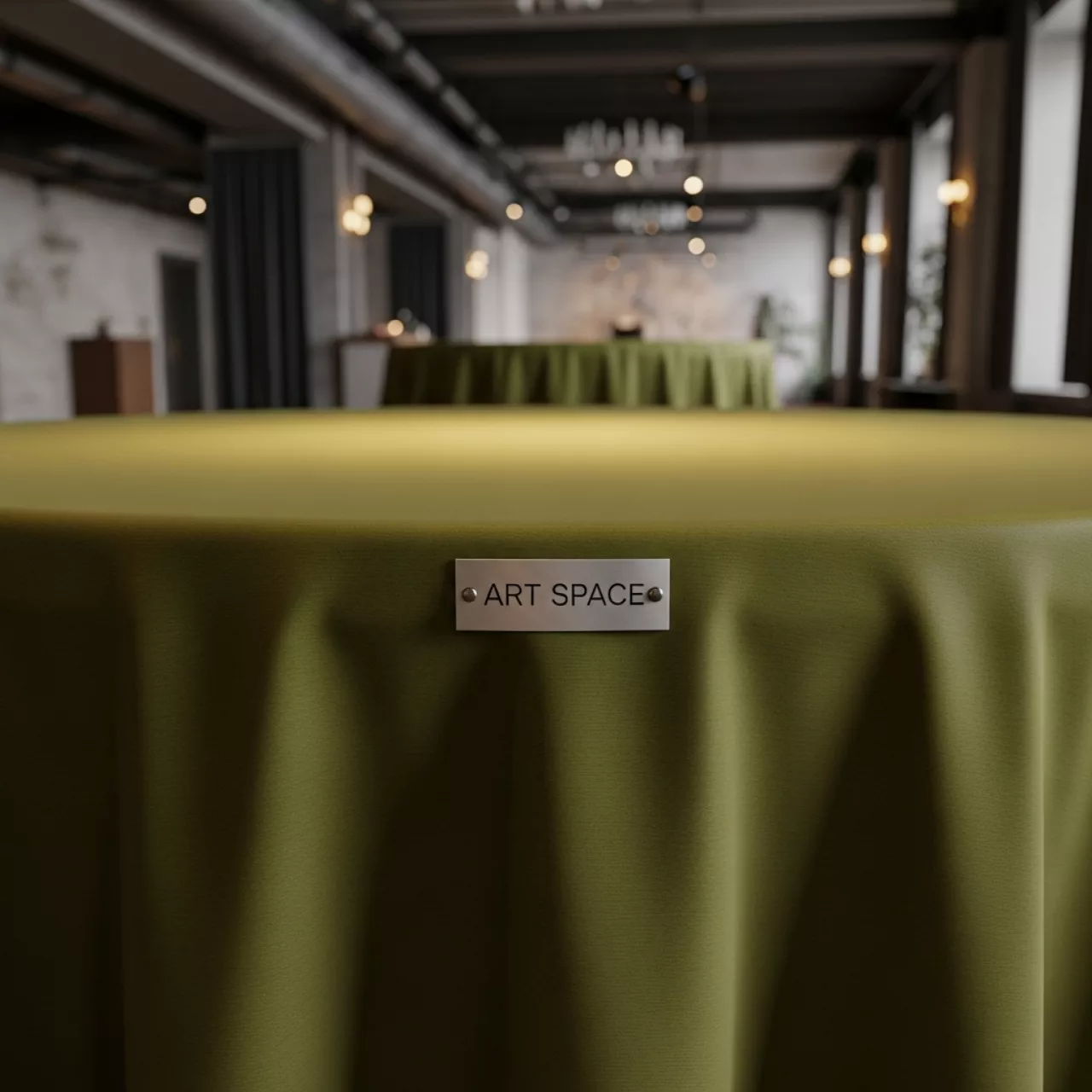 Аренда Скатерть круглая оливковая диаметр 300 см софт в Поляна 1389 Отель и Спа — ART SPACE