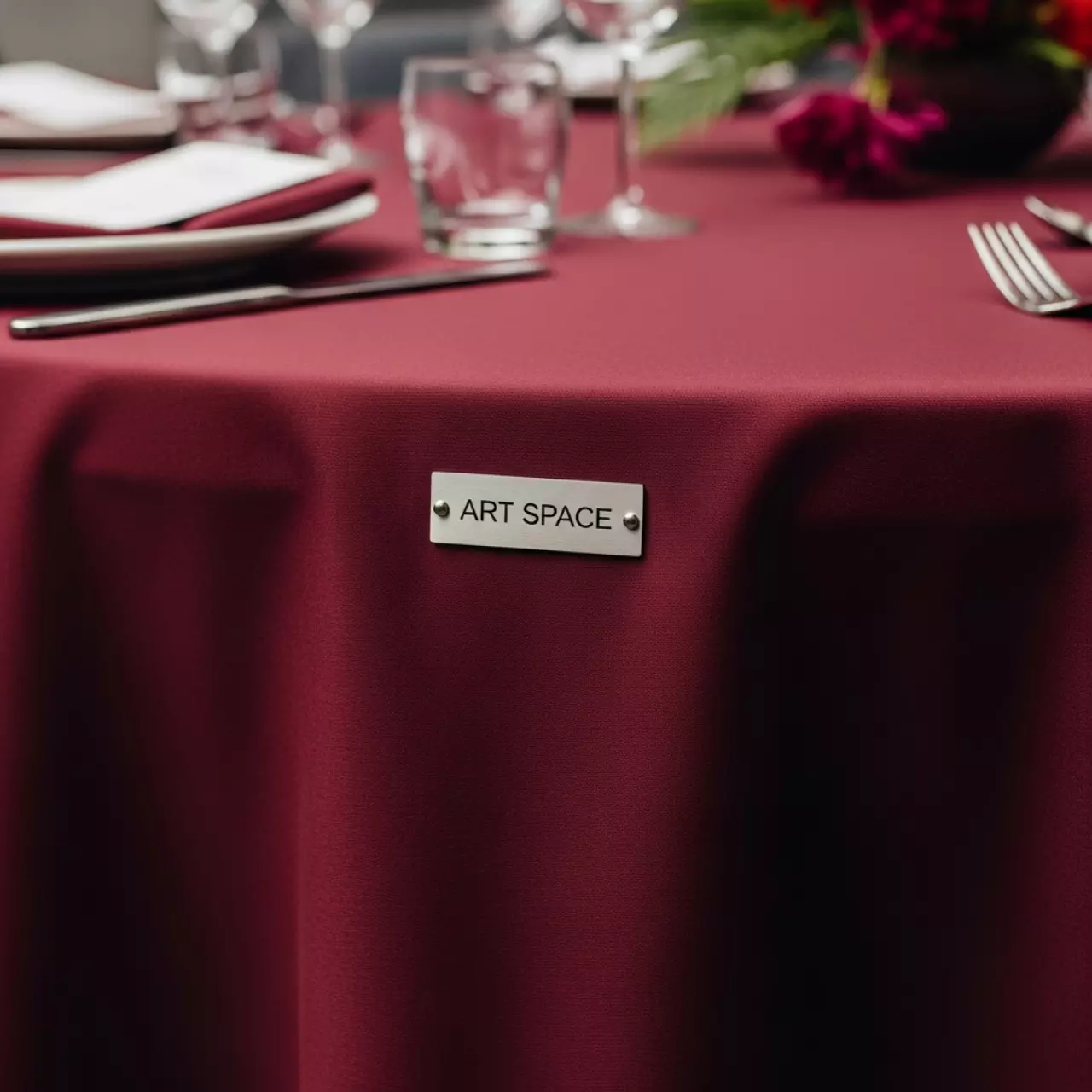 Аренда Скатерть круглая Pantone 208 U бордовая в ресторане «Brunello» — ART SPACE