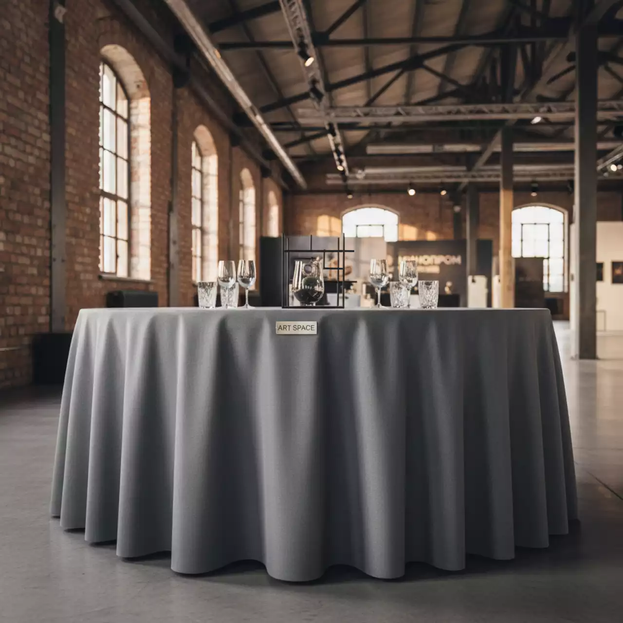 Аренда Скатерть круглая Pantone Cool Gray 5 U серая в лофте «Студия 21» — ART SPACE