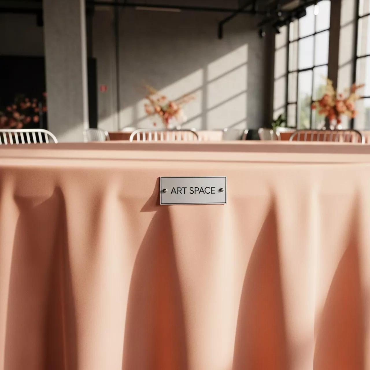 Аренда Скатерть круглая персикового цвета диаметр 2,3 м в Sport Inn Hotel & Wellness — ART SPACE