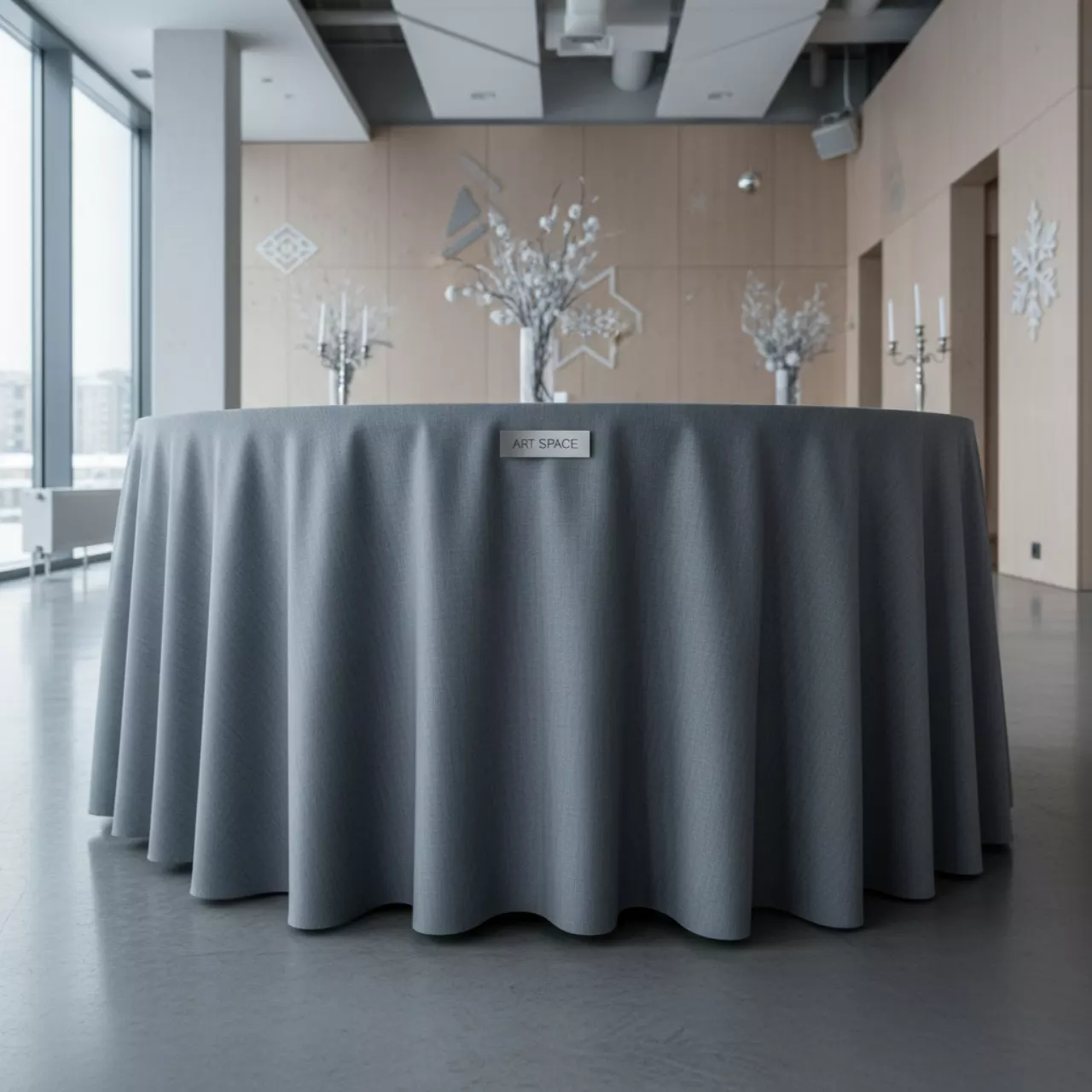 Аренда Скатерть круглая серая диаметр 3 м в Stella di Mosca — ART SPACE