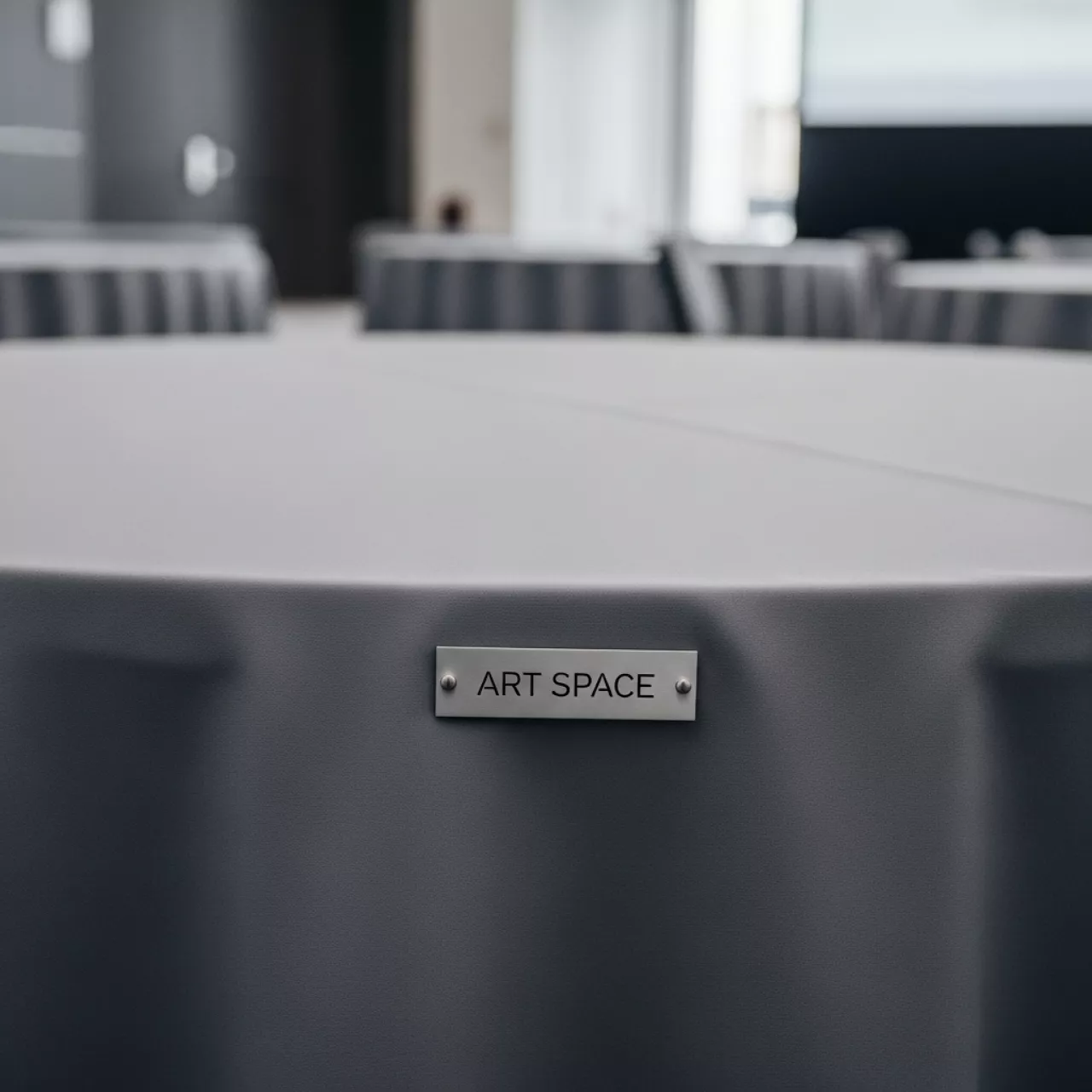 Аренда Скатерть круглая серая R4E 00335 3,2 м в Pullman Sochi Centre — ART SPACE