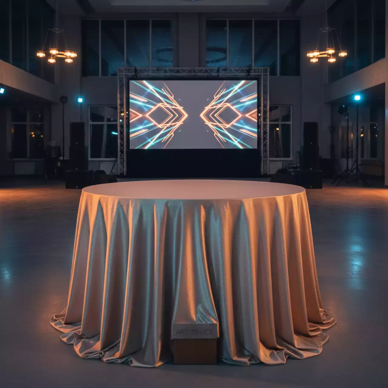 Аренда Скатерть круглая шампань в санатории «Металлург» — ART SPACE