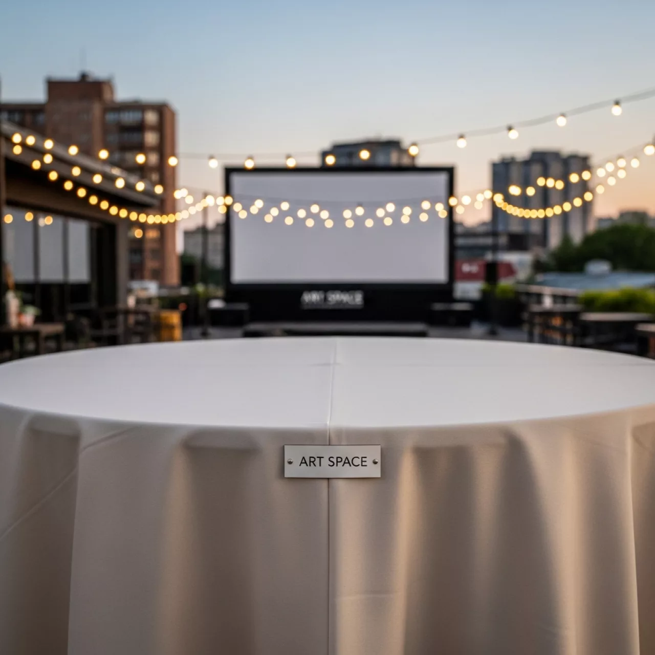 Аренда Скатерть круглая ваниль диаметр 2,3 м в ресторане «La Terrazza» — ART SPACE